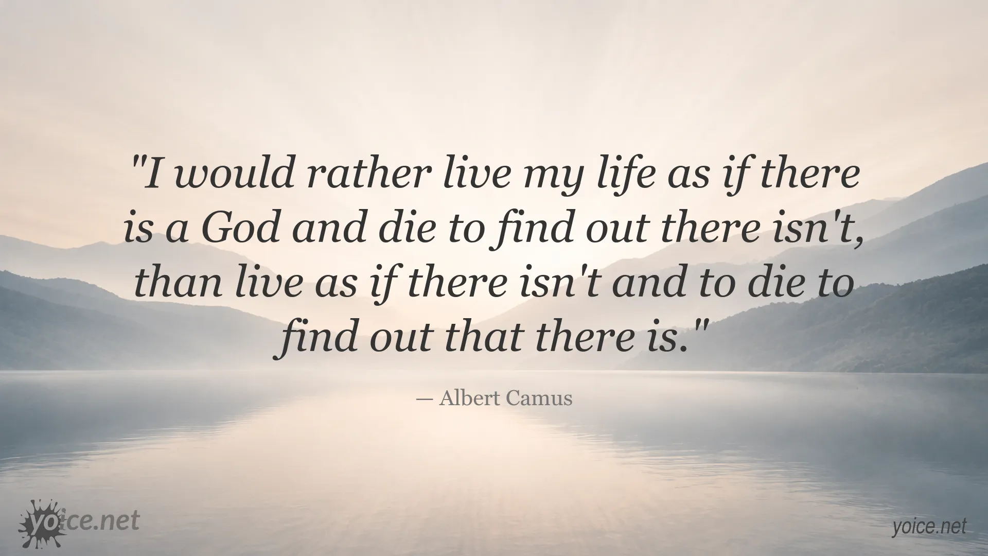 Albert Camus quote image about faith, doubt, and life