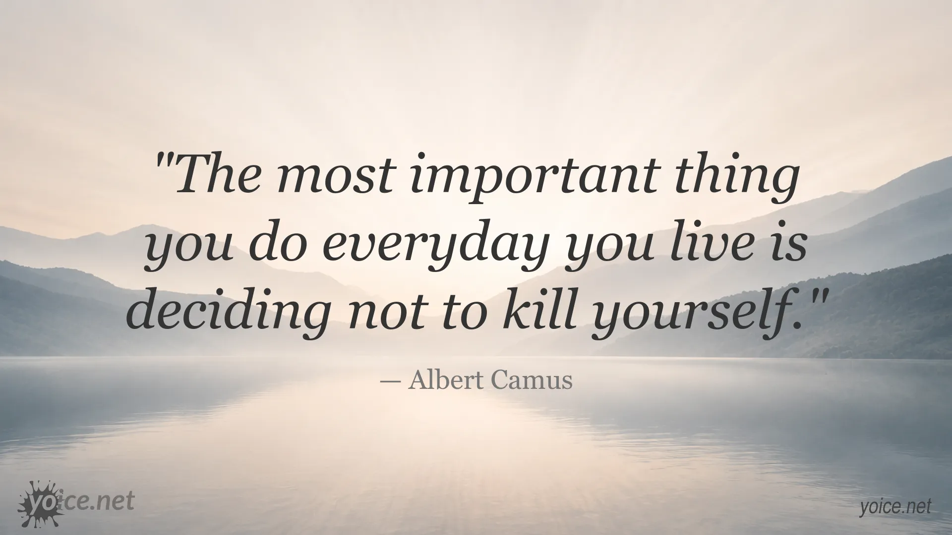 Albert Camus quote image about choosing to live and finding strength every day