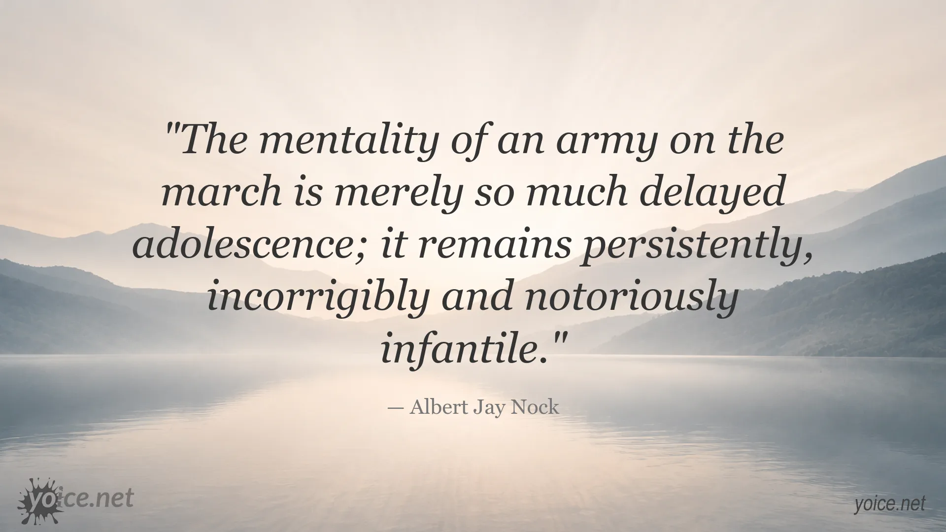 Albert Jay Nock quote image about the mentality of an army on the march