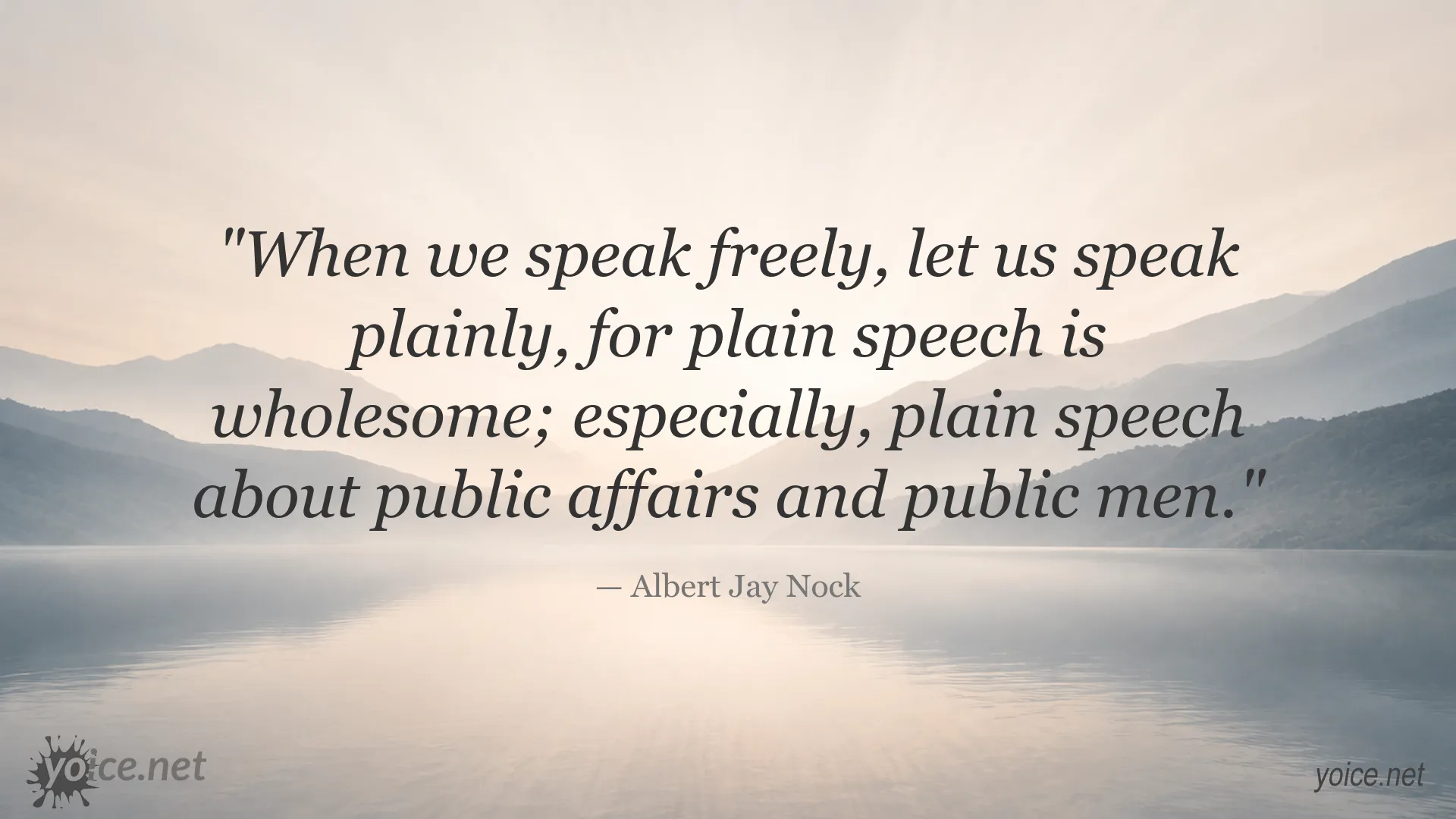 Albert Jay Nock quote image about plain speech and public affairs