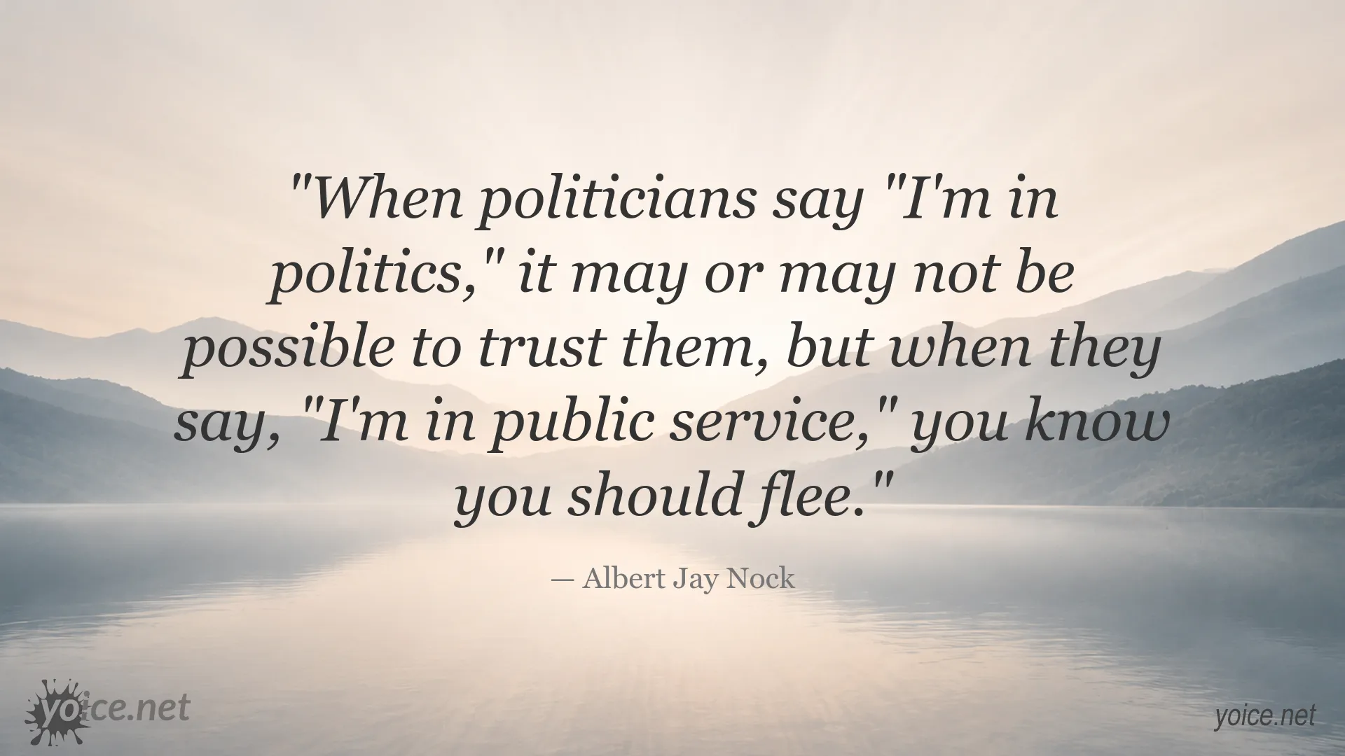 Albert Jay Nock quote about politics and public service