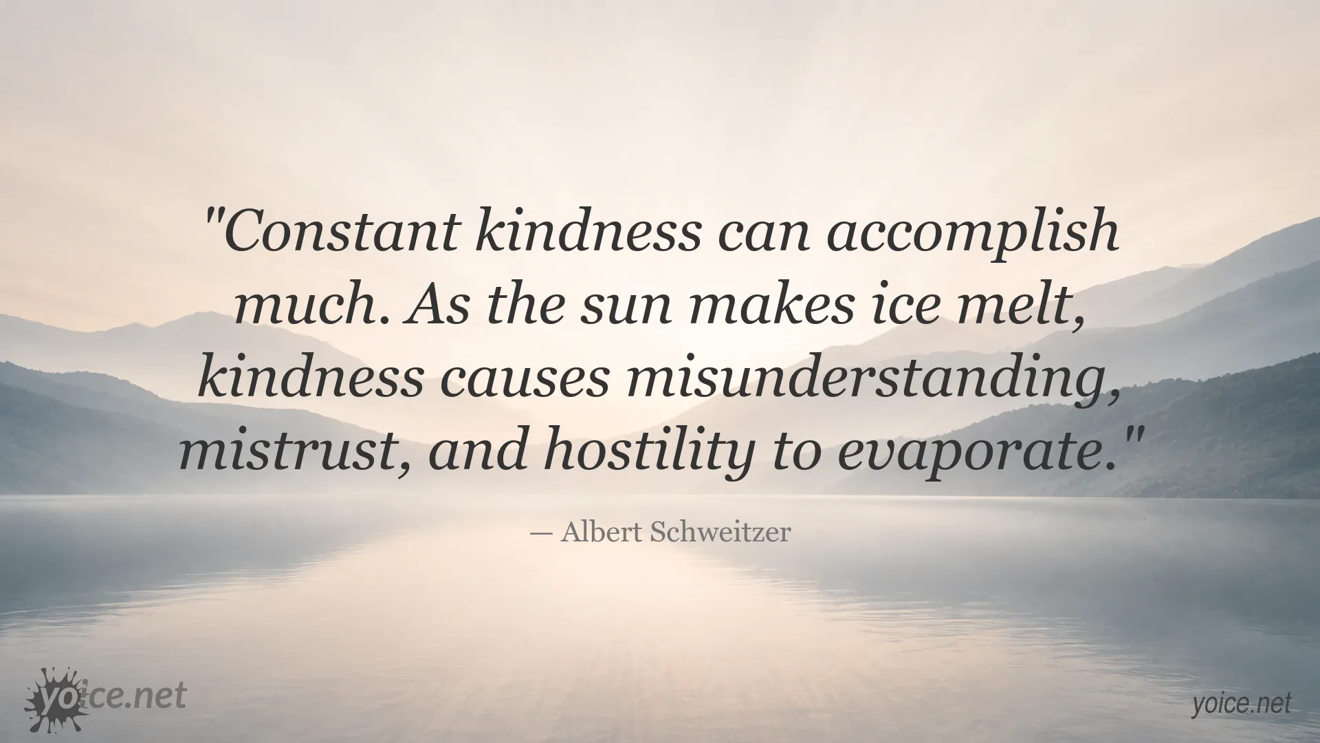 Inspirational kindness quote image attributed to Albert Schweitzer