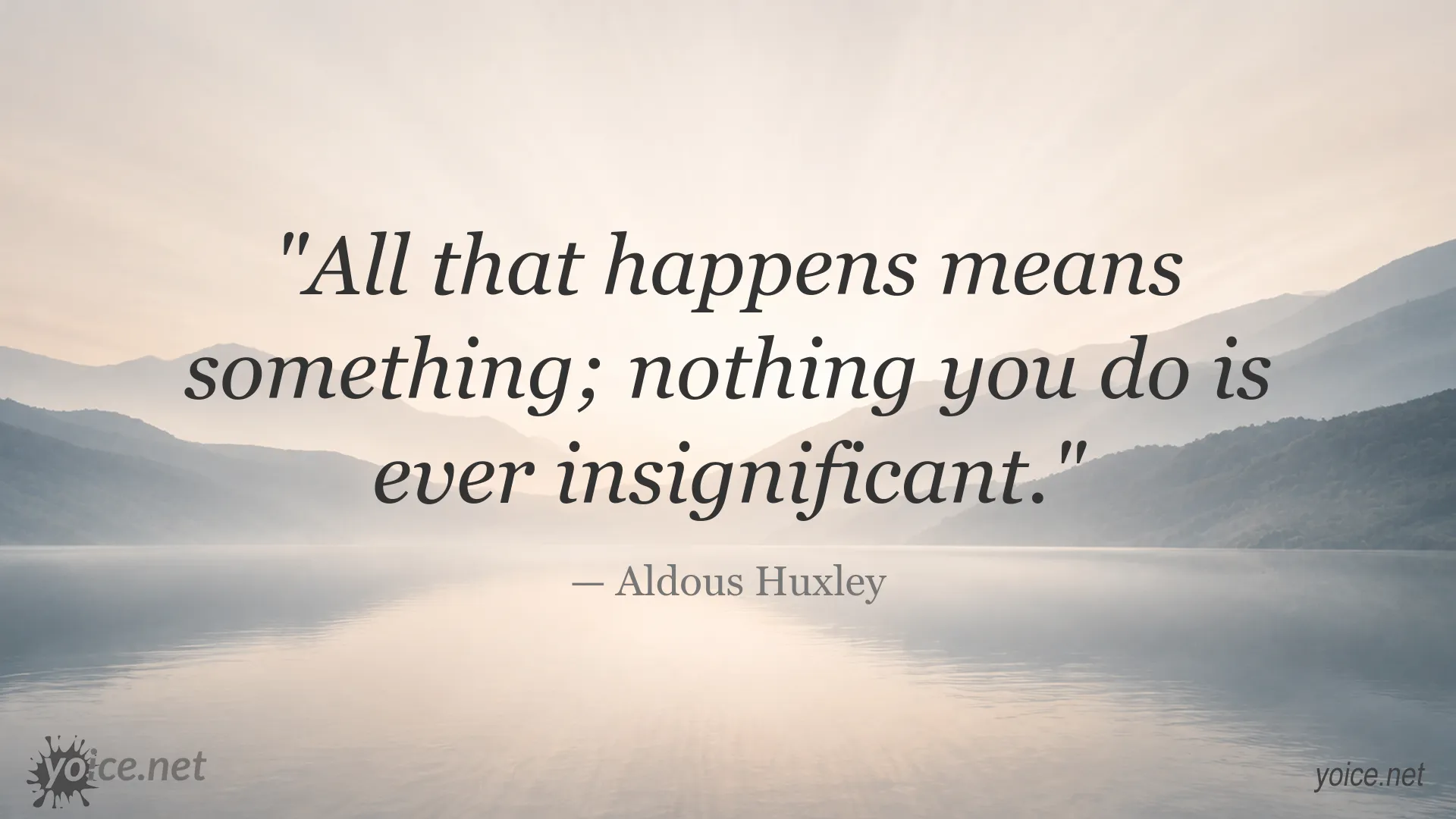 Inspirational quote image featuring Aldous Huxley