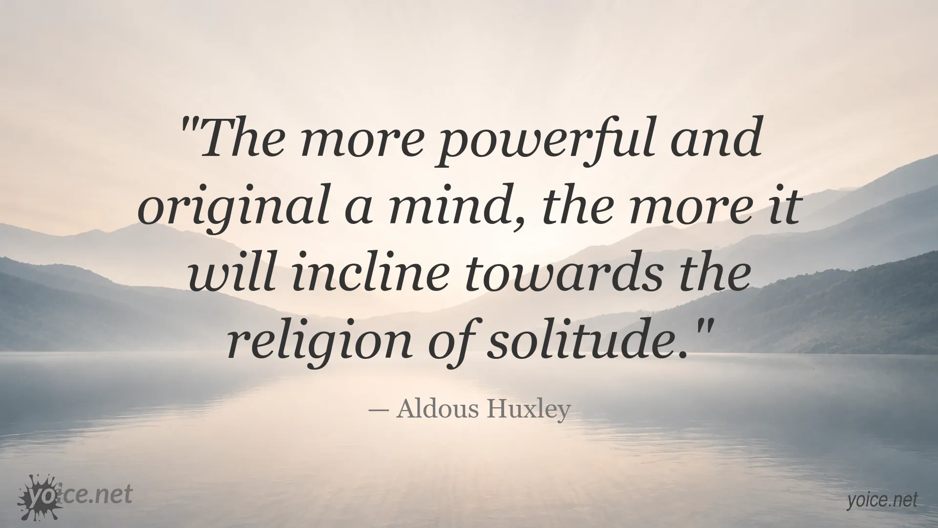 Aldous Huxley quote image about solitude and independent thought