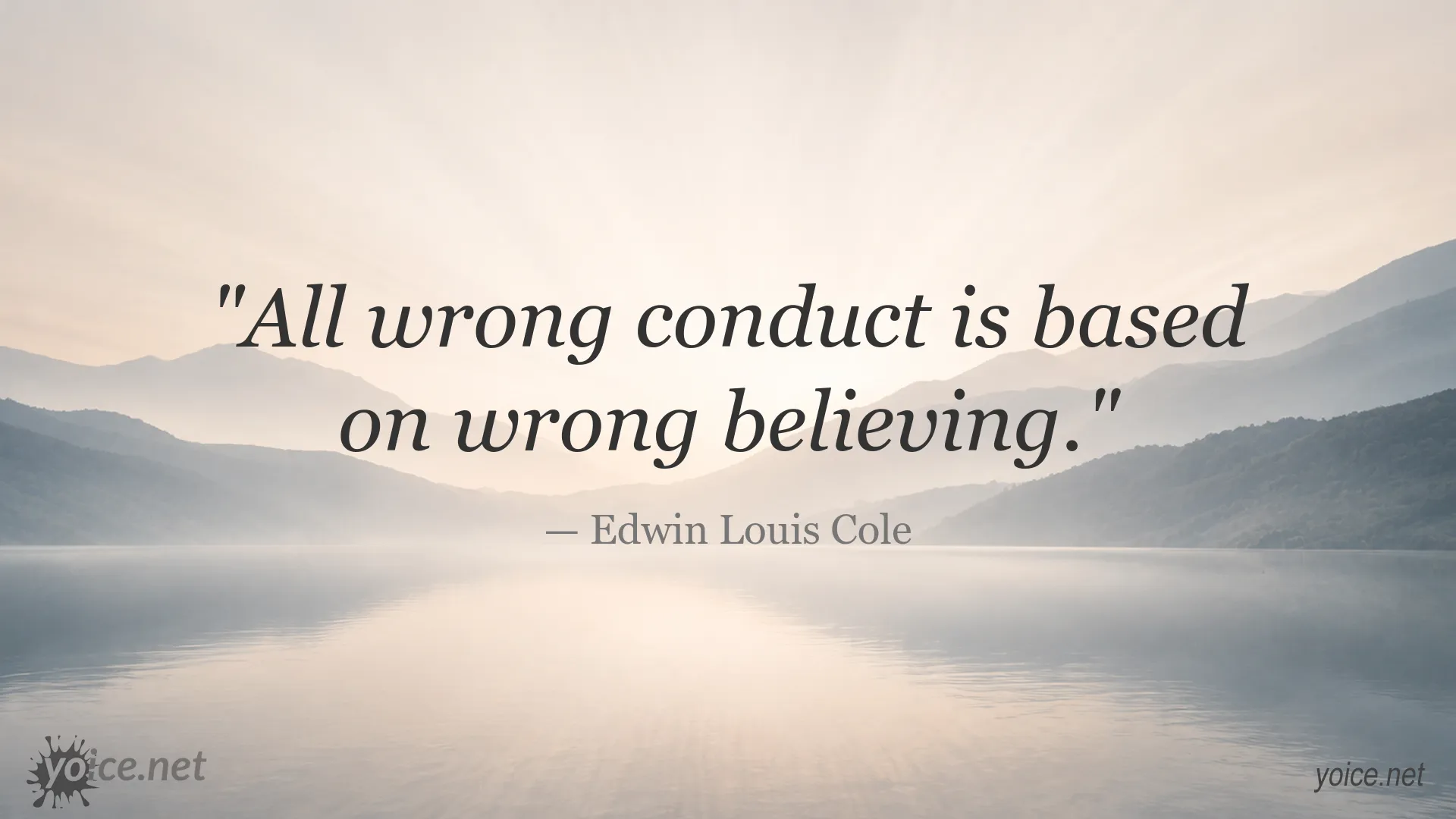 Quote image featuring Edwin Louis Cole and the title All Wrong Conduct
