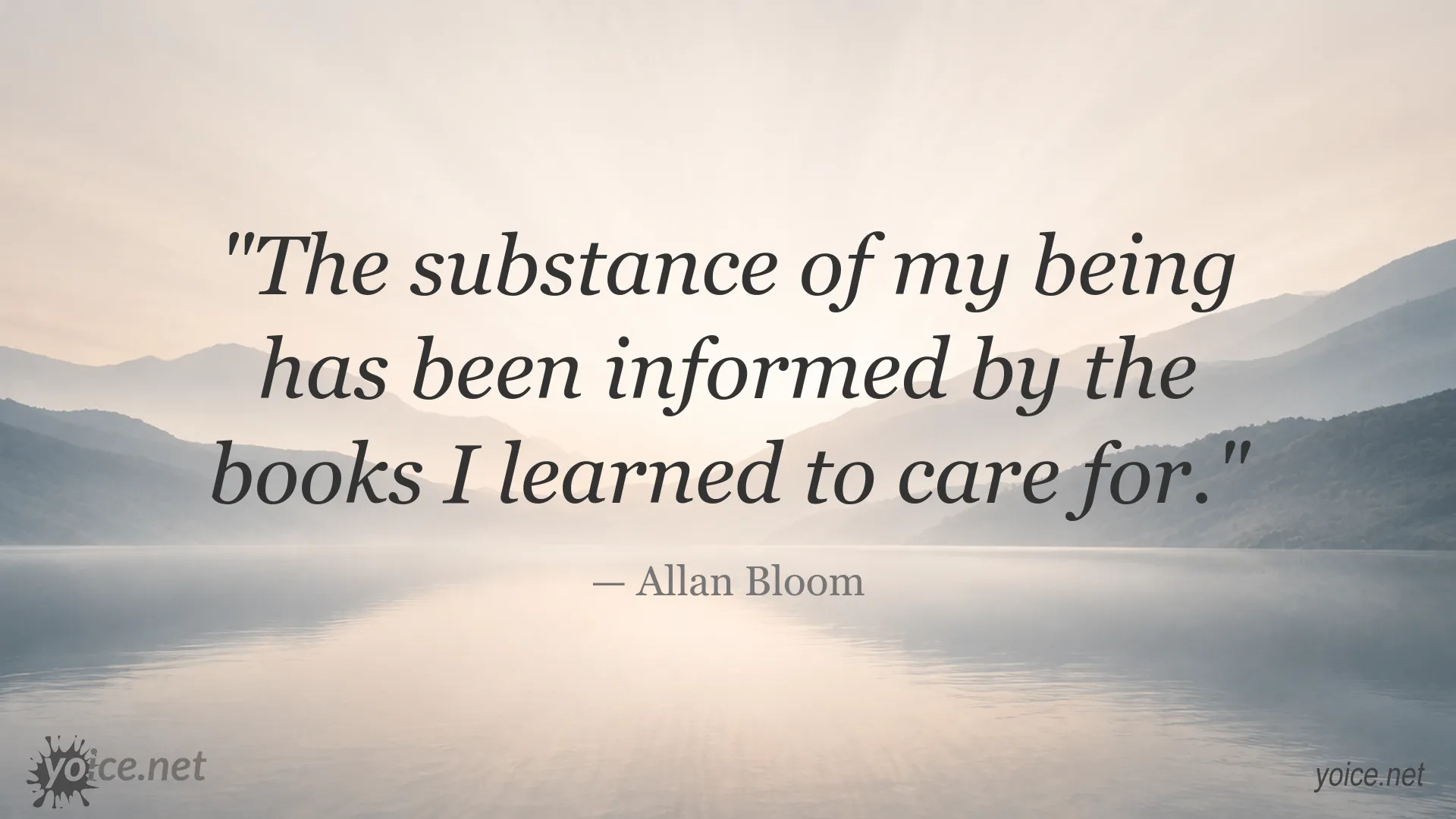 Inspirational Allan Bloom quote about how books shape our being