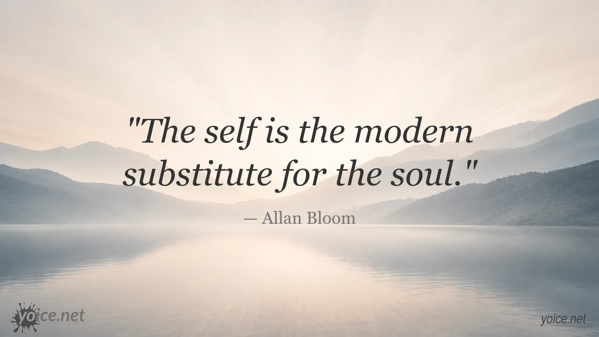 Quote image featuring Allan Bloom on the self and the soul