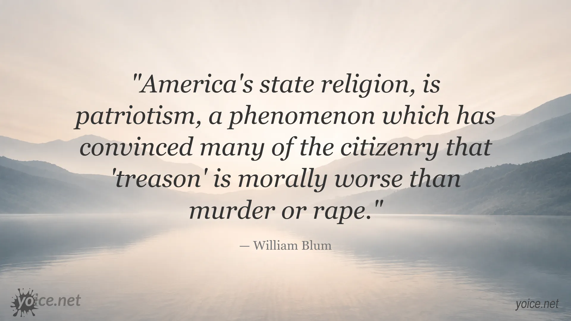 William Blum quote about patriotism as America's state religion