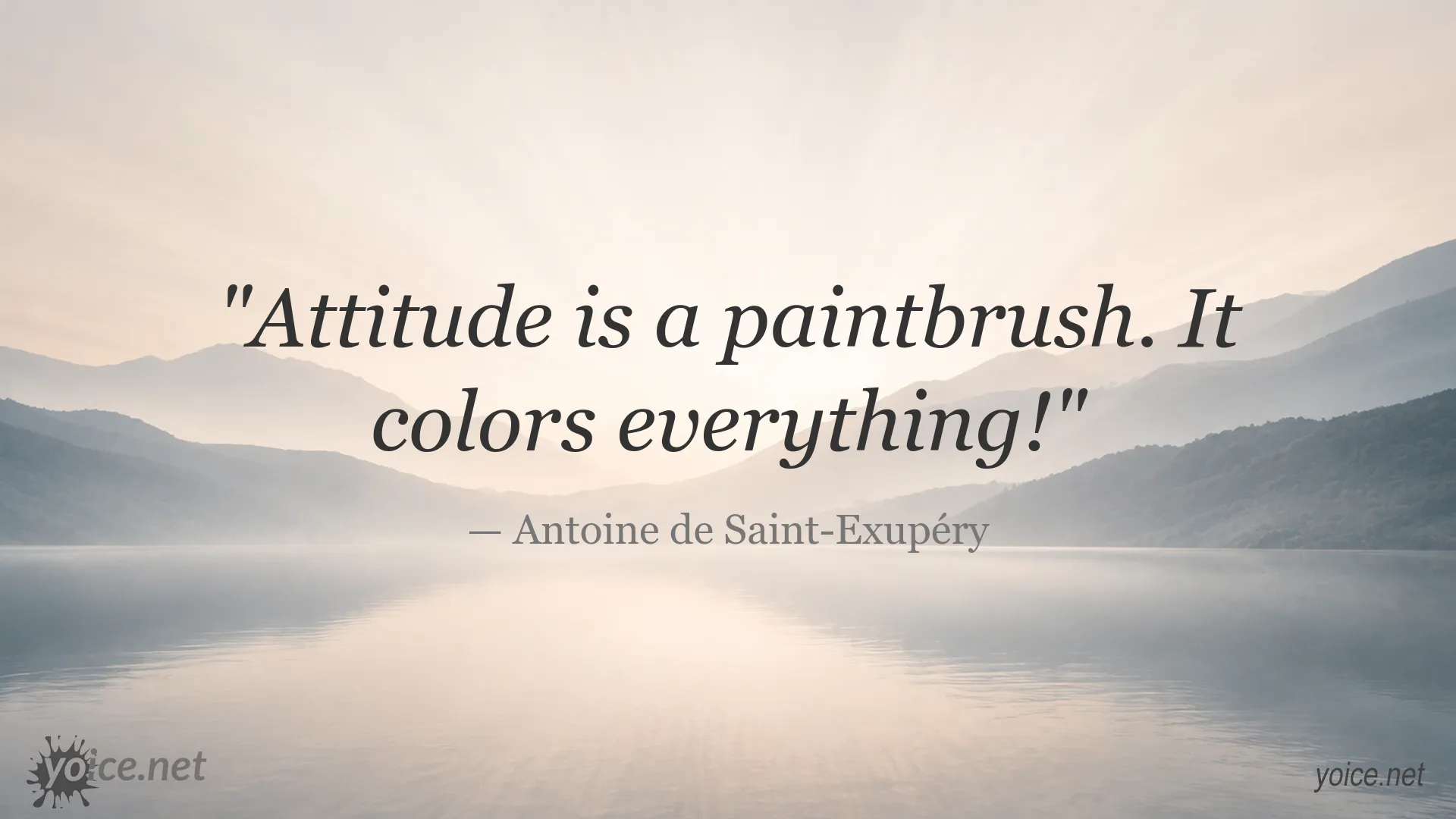 Inspirational attitude quote by Antoine de Saint-Exupéry