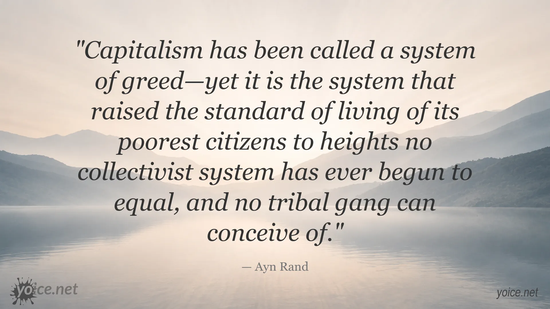 Ayn Rand quote about capitalism and living standards