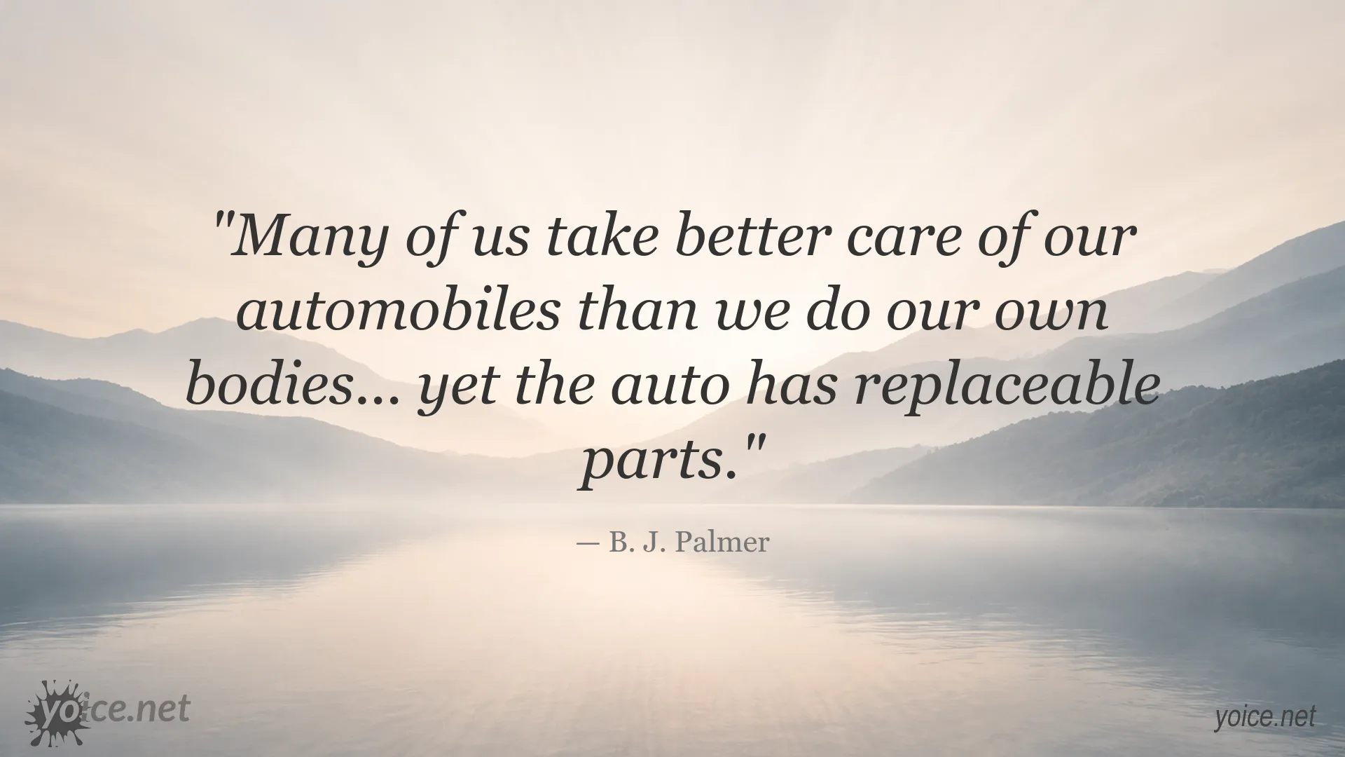 B. J. Palmer quote image about taking better care of your body