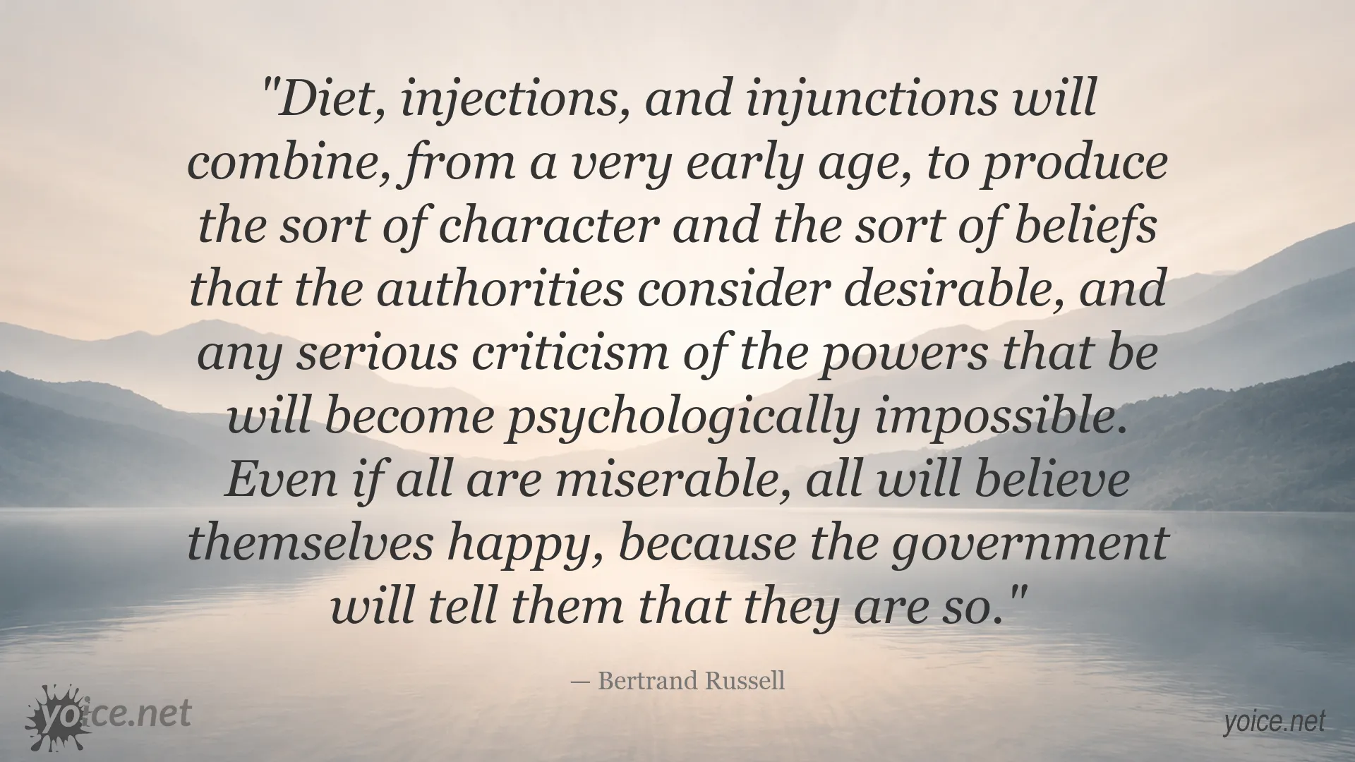 Bertrand Russell quote about psychological control and social order