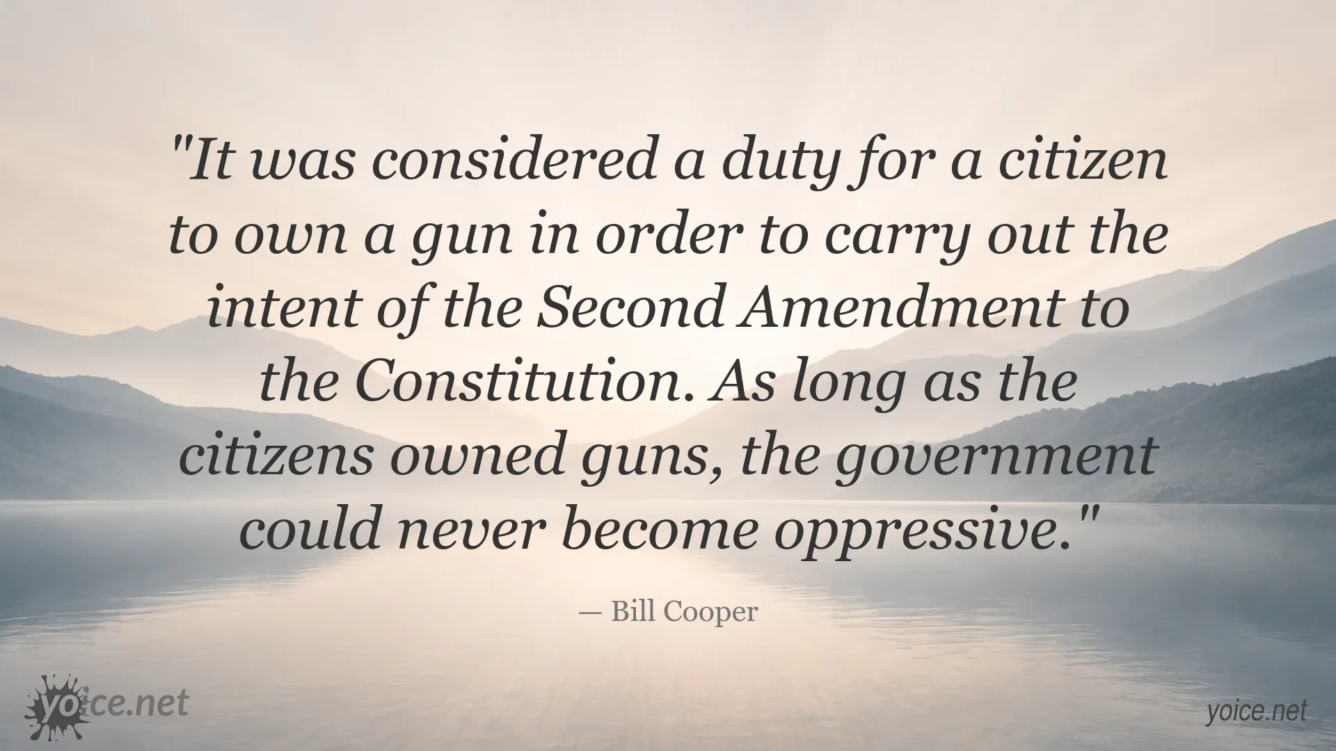 Bill Cooper quote about the Second Amendment and gun ownership