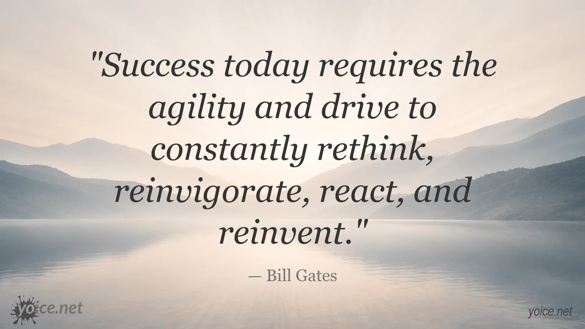 Bill Gates quote image about success, agility, and reinvention