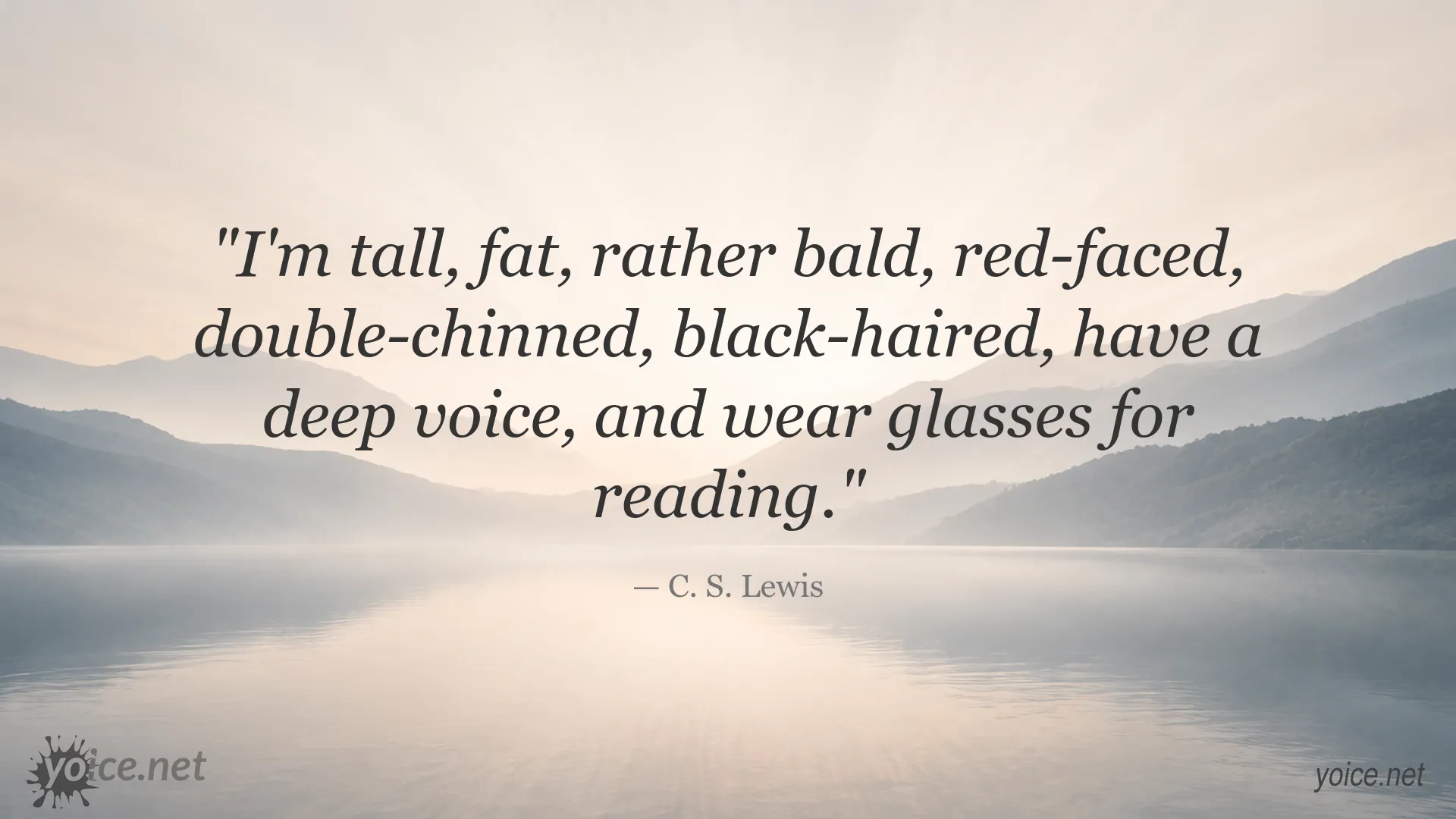 Quote image featuring a humorous self-portrait by C. S. Lewis