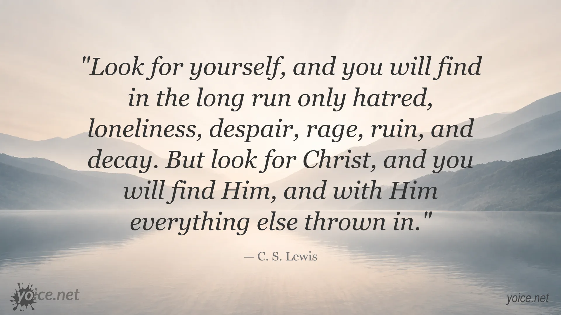 C. S. Lewis quote about self-discovery, Christ, and finding meaning