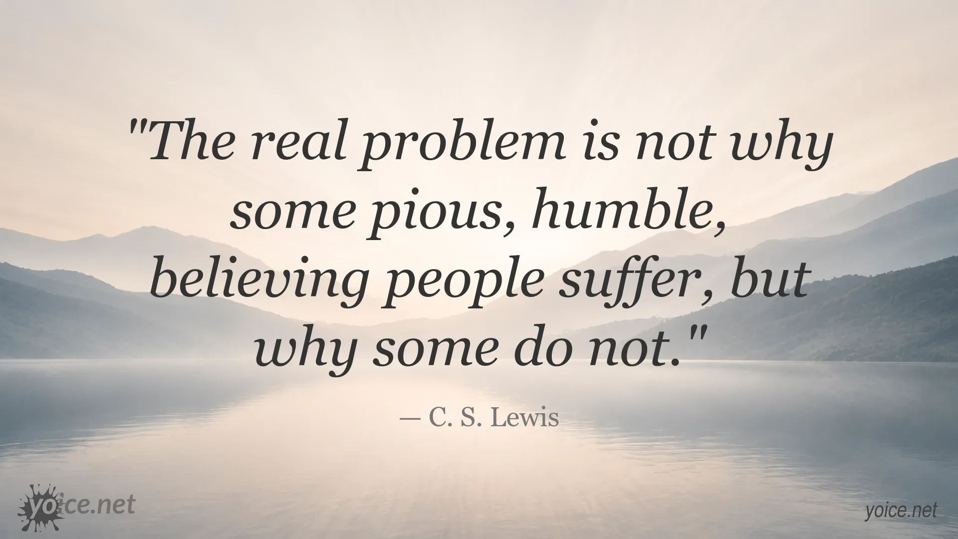 C. S. Lewis quote image about suffering, faith, and humble believers