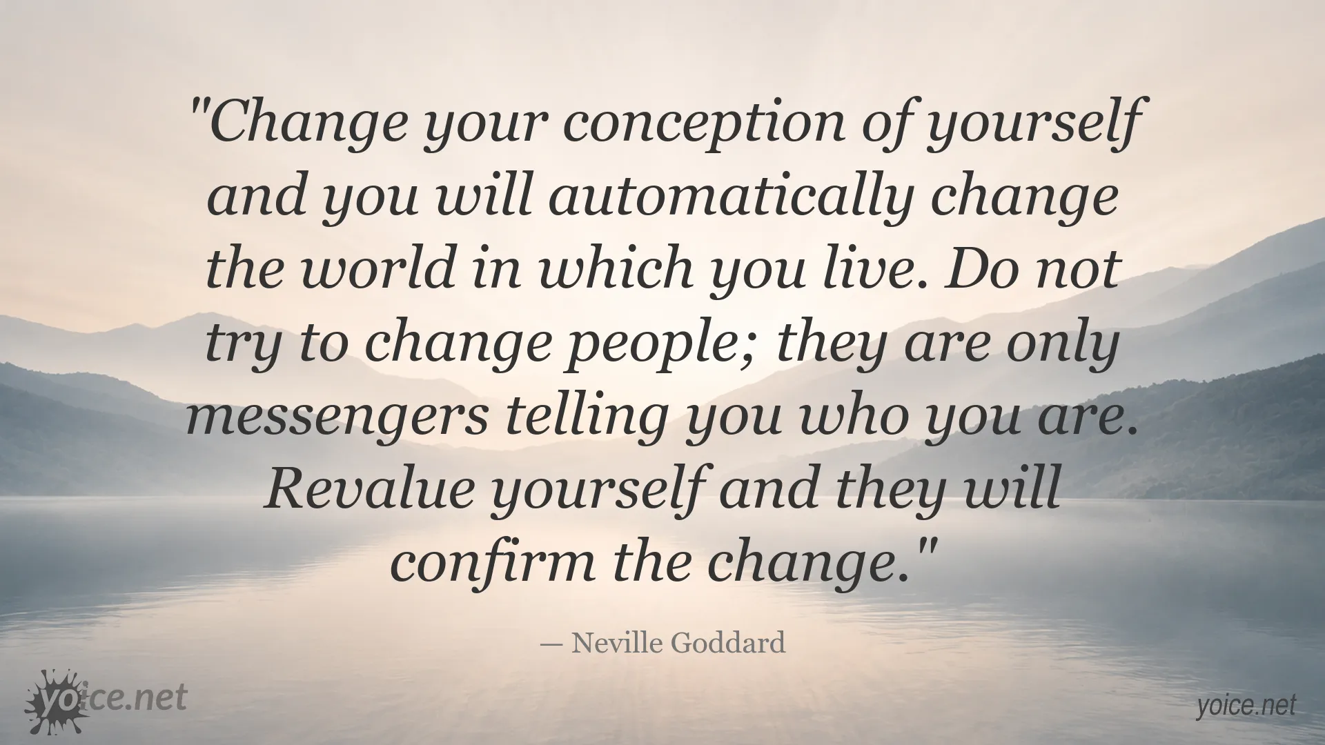 Neville Goddard quote image about changing your conception of yourself