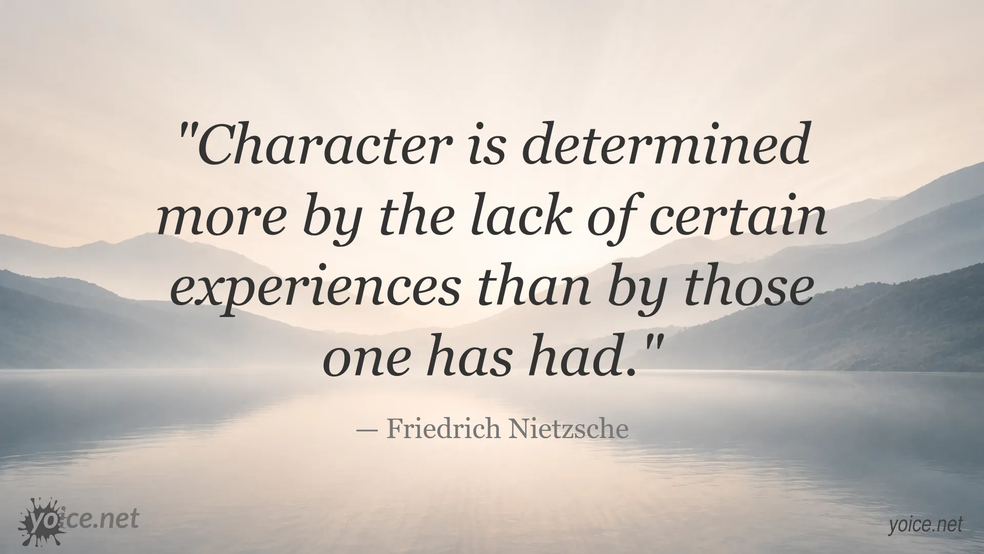 Friedrich Nietzsche quote image about character and experiences
