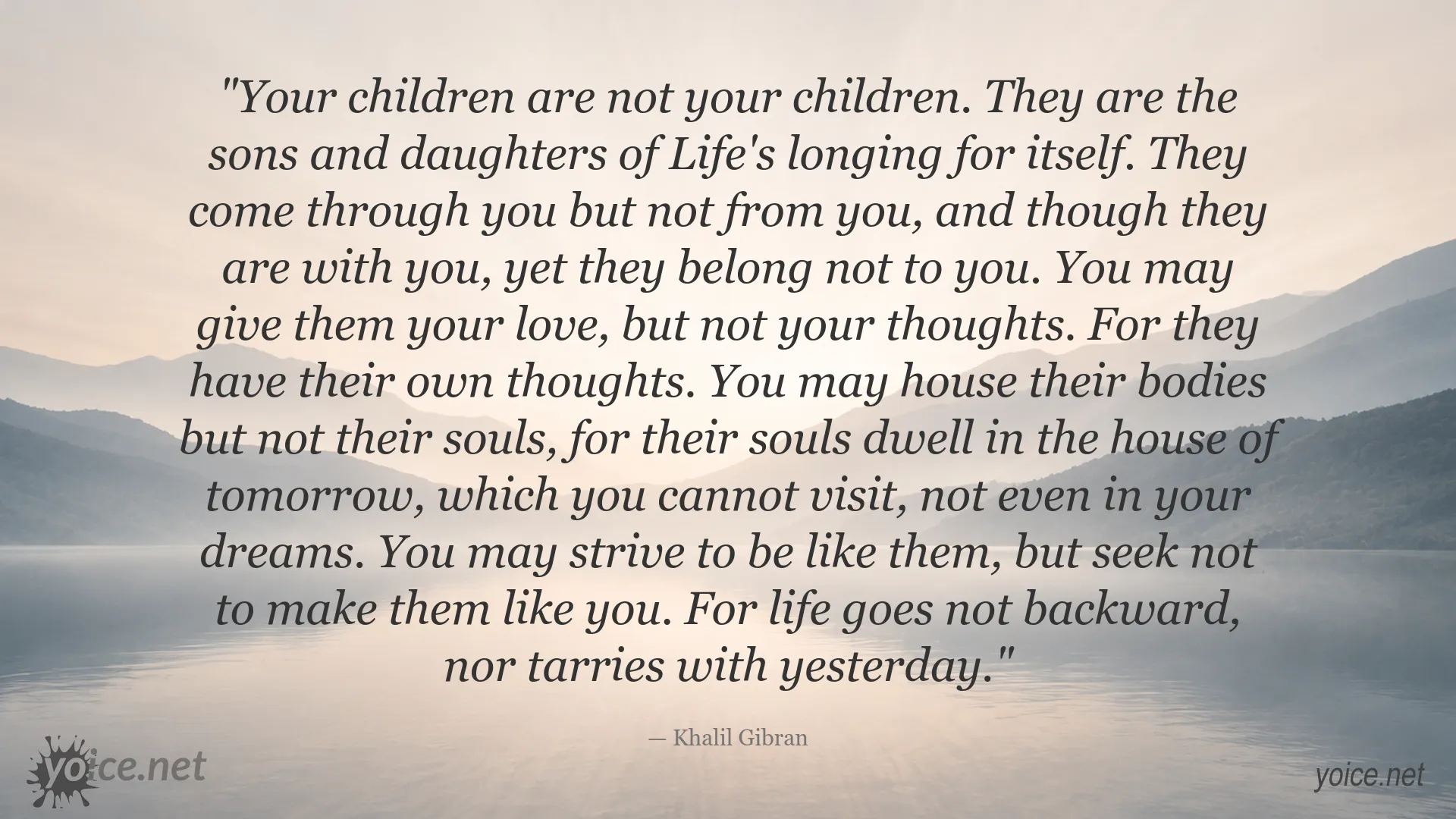 Children and freedom quote image featuring Khalil Gibran