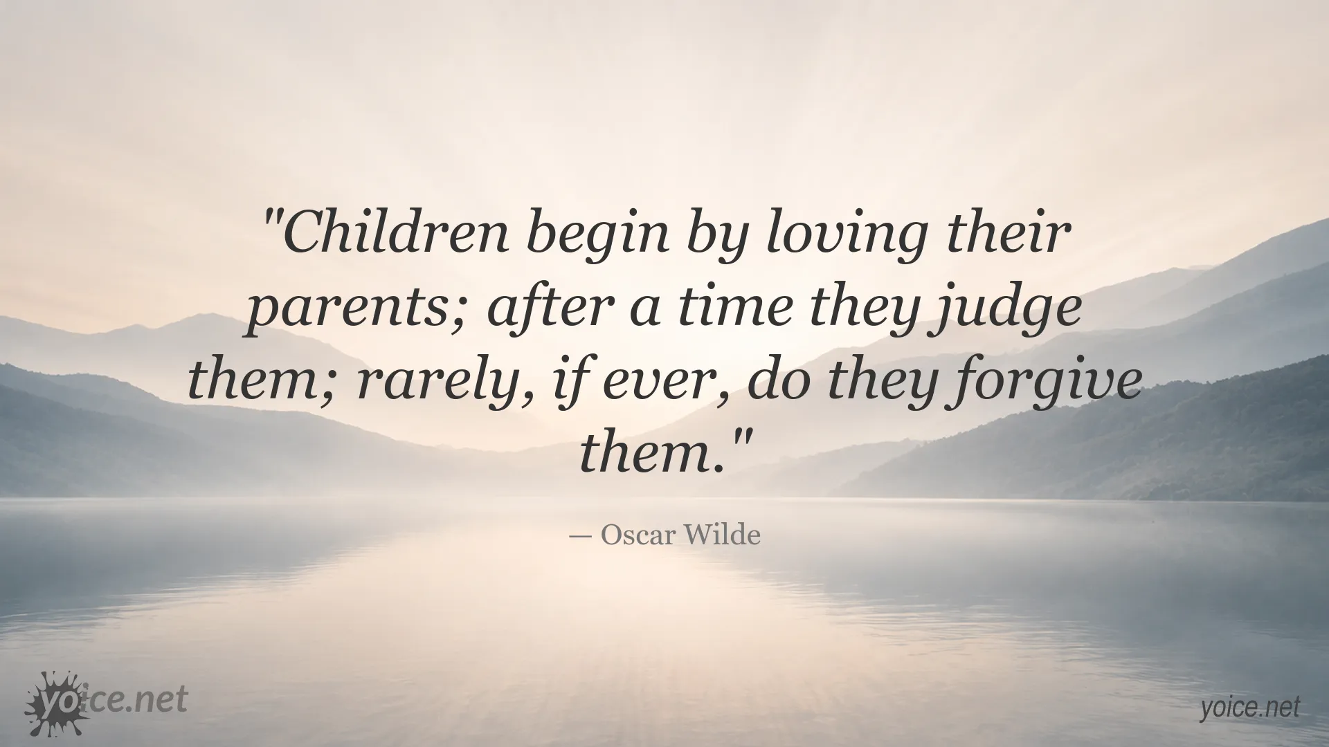 Oscar Wilde quote about children and parents