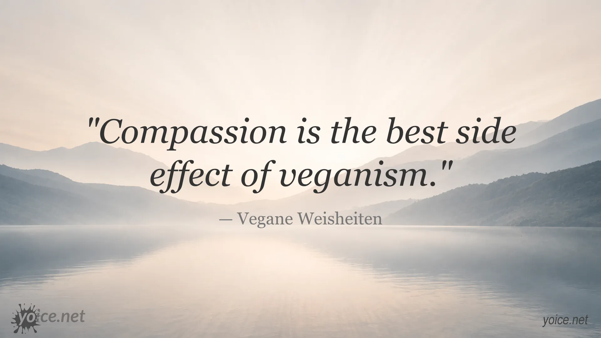 Compassion is the best side effect of veganism quote by Vegane Weisheiten