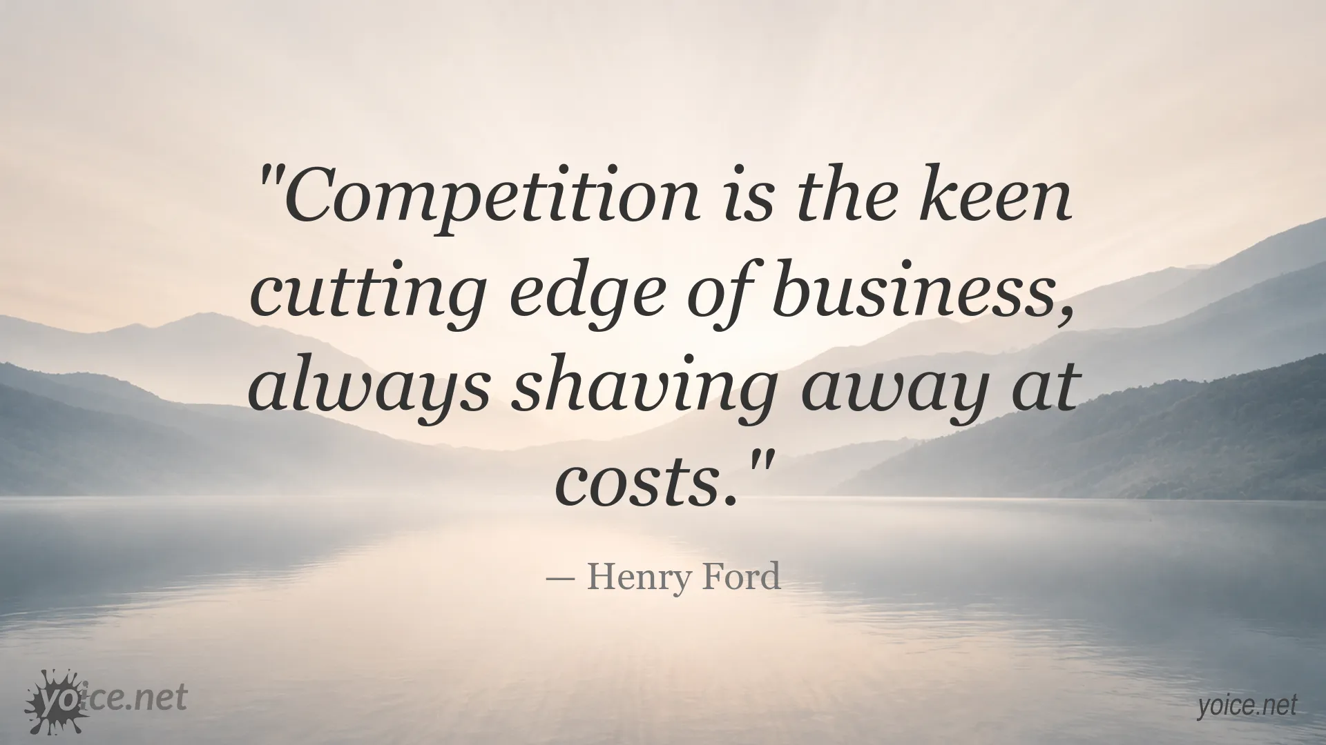 Henry Ford quote image about competition and lower business costs