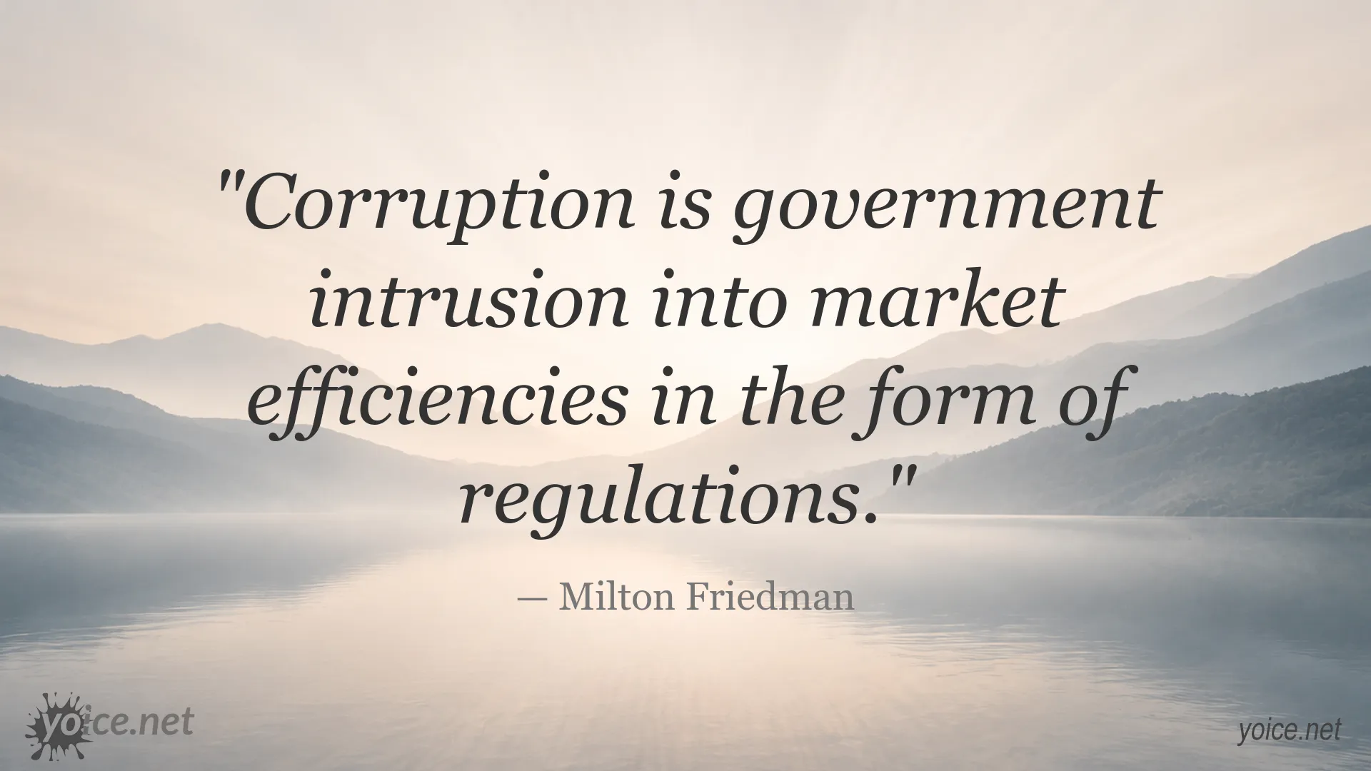 Milton Friedman quote image about corruption and regulation