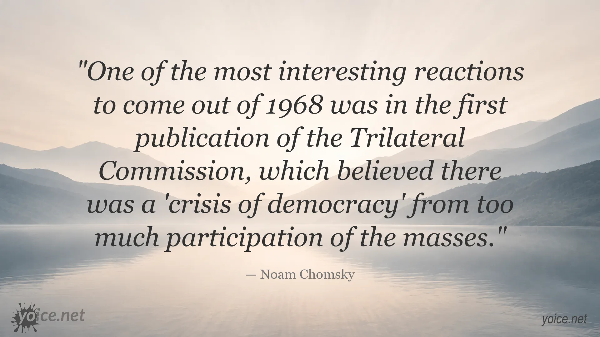 Noam Chomsky quote about democracy and mass participation