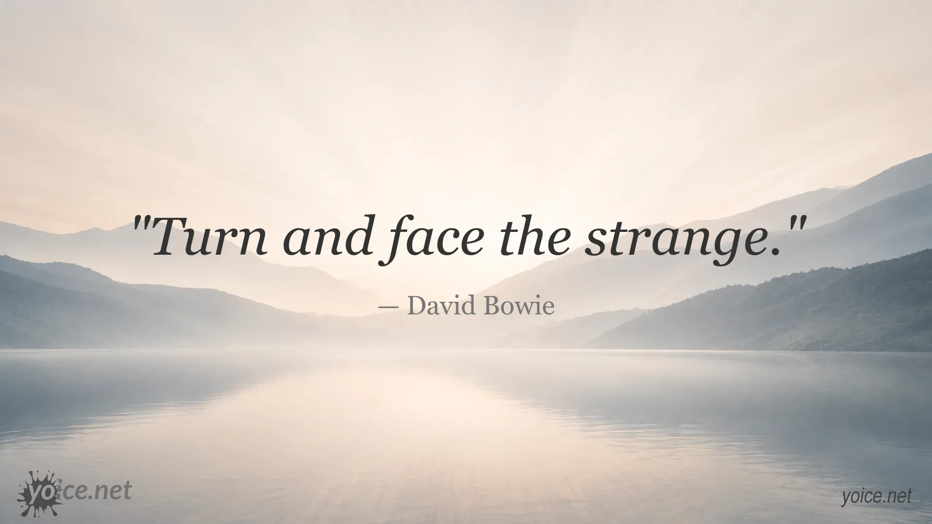 Inspirational quote image featuring David Bowie