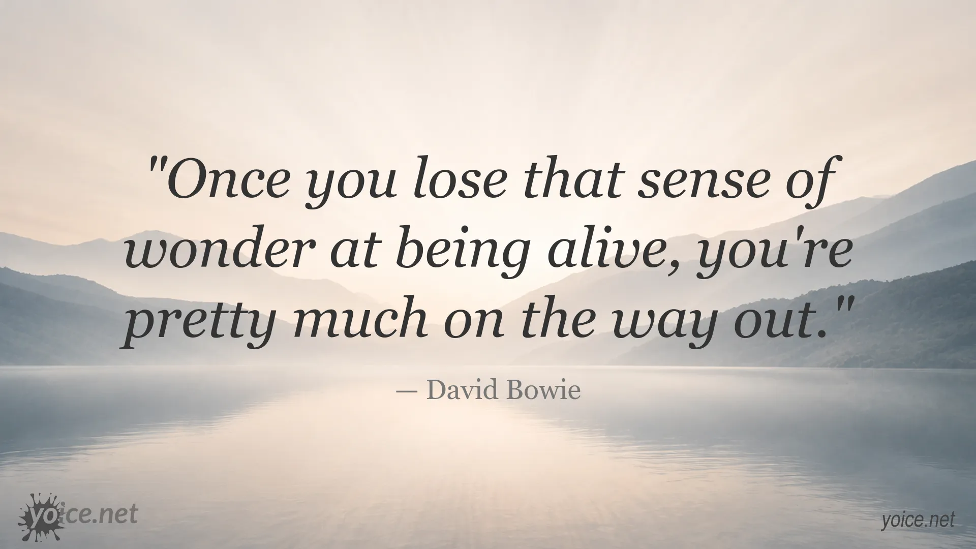 David Bowie quote about wonder and the experience of being alive