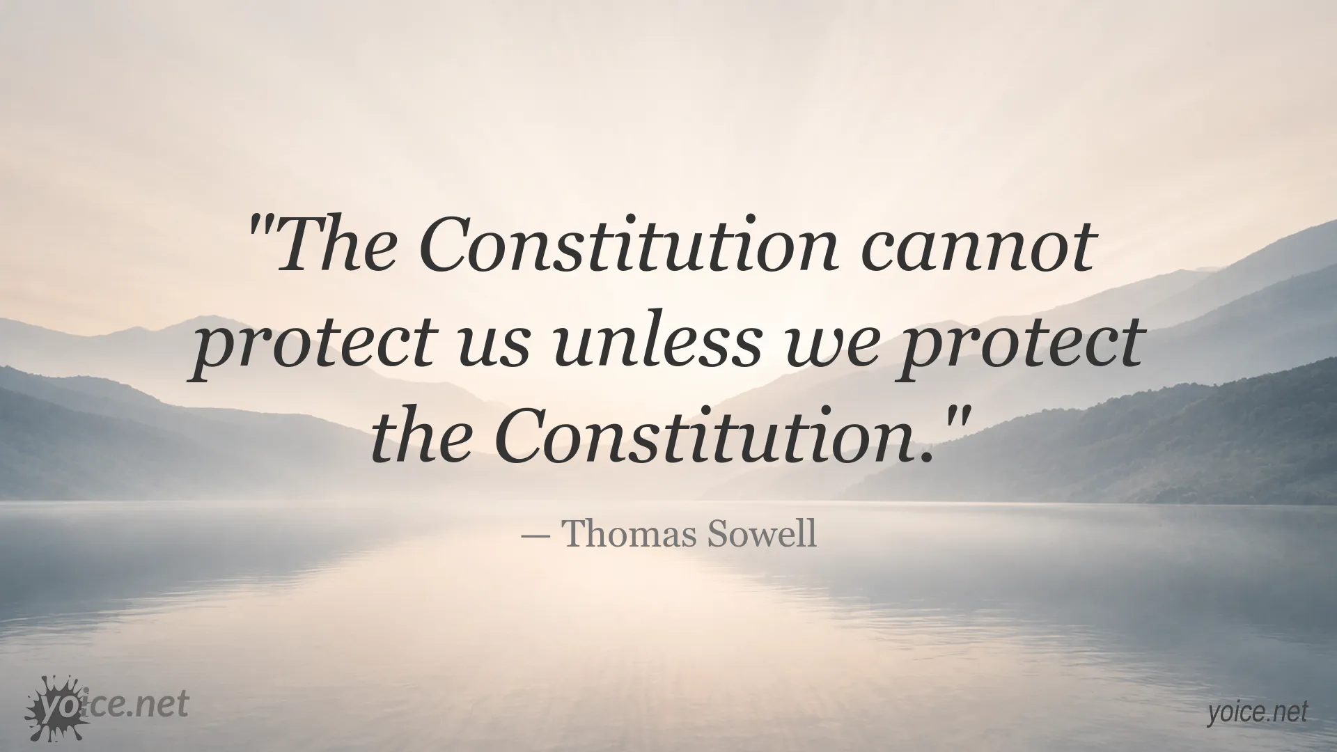 Thomas Sowell quote image about defending the Constitution