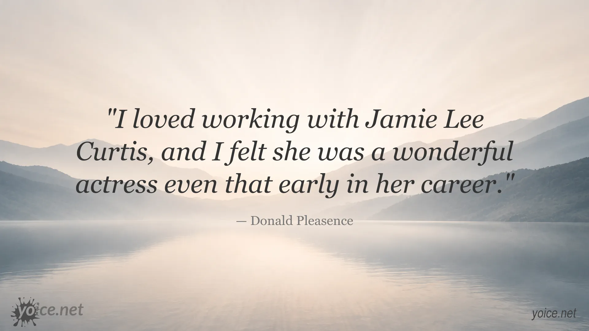 Donald Pleasence discussing Jamie Lee Curtis's early acting career and talent