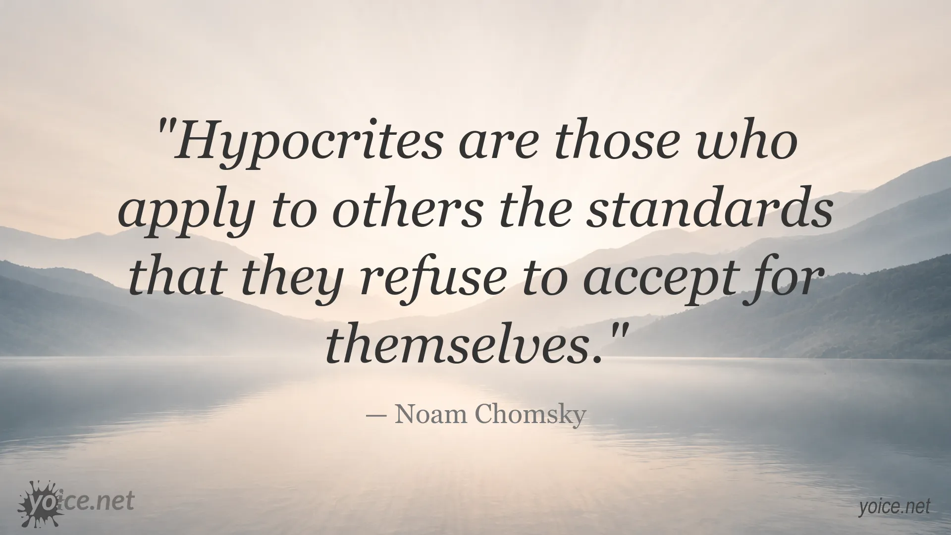 Quote image featuring Noam Chomsky's perspective on double standards and hypocrisy