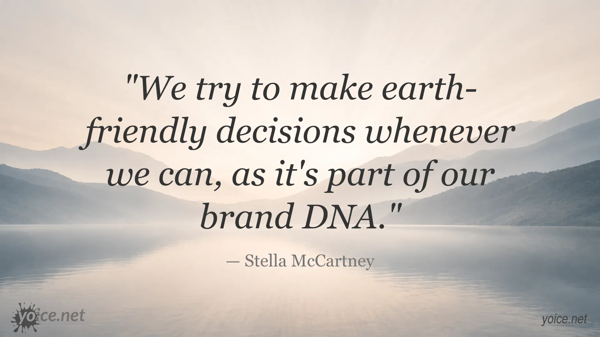 Earth-friendly decisions quote image by Stella McCartney