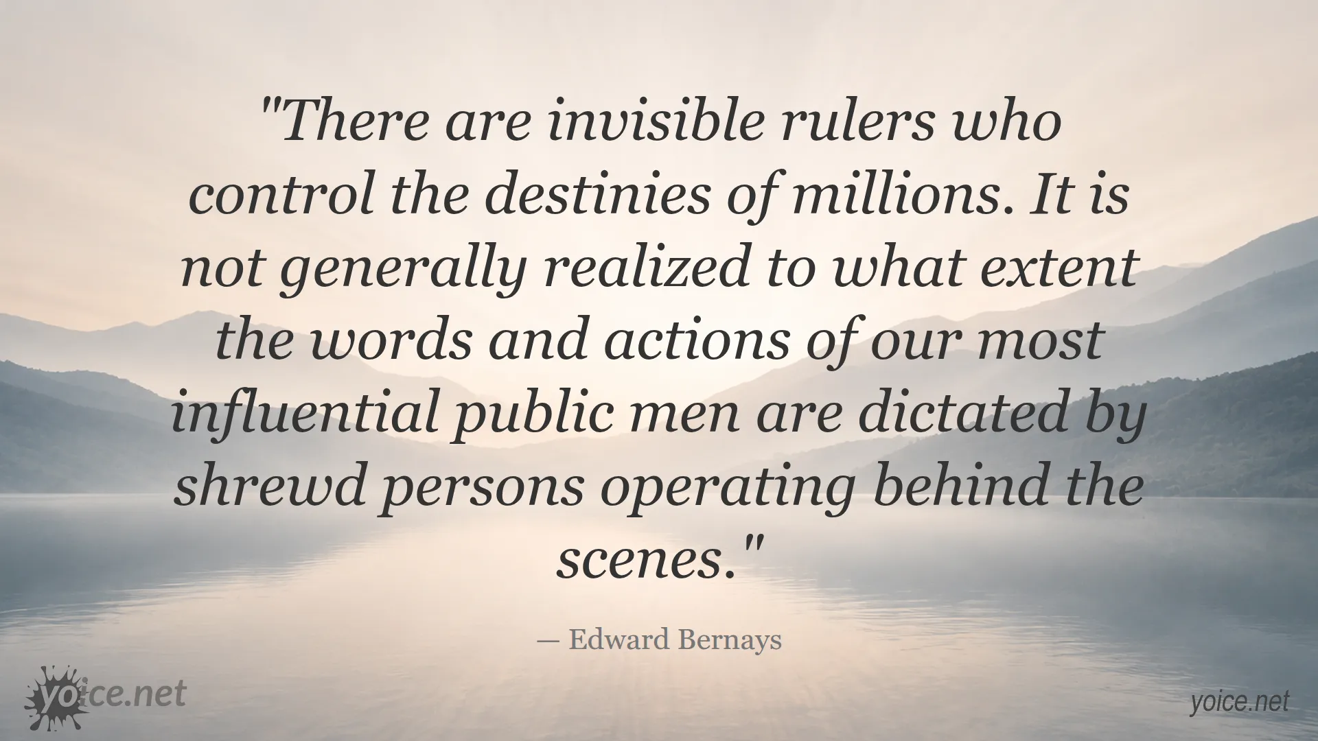 Quote about invisible rulers controlling destinies by Edward Bernays