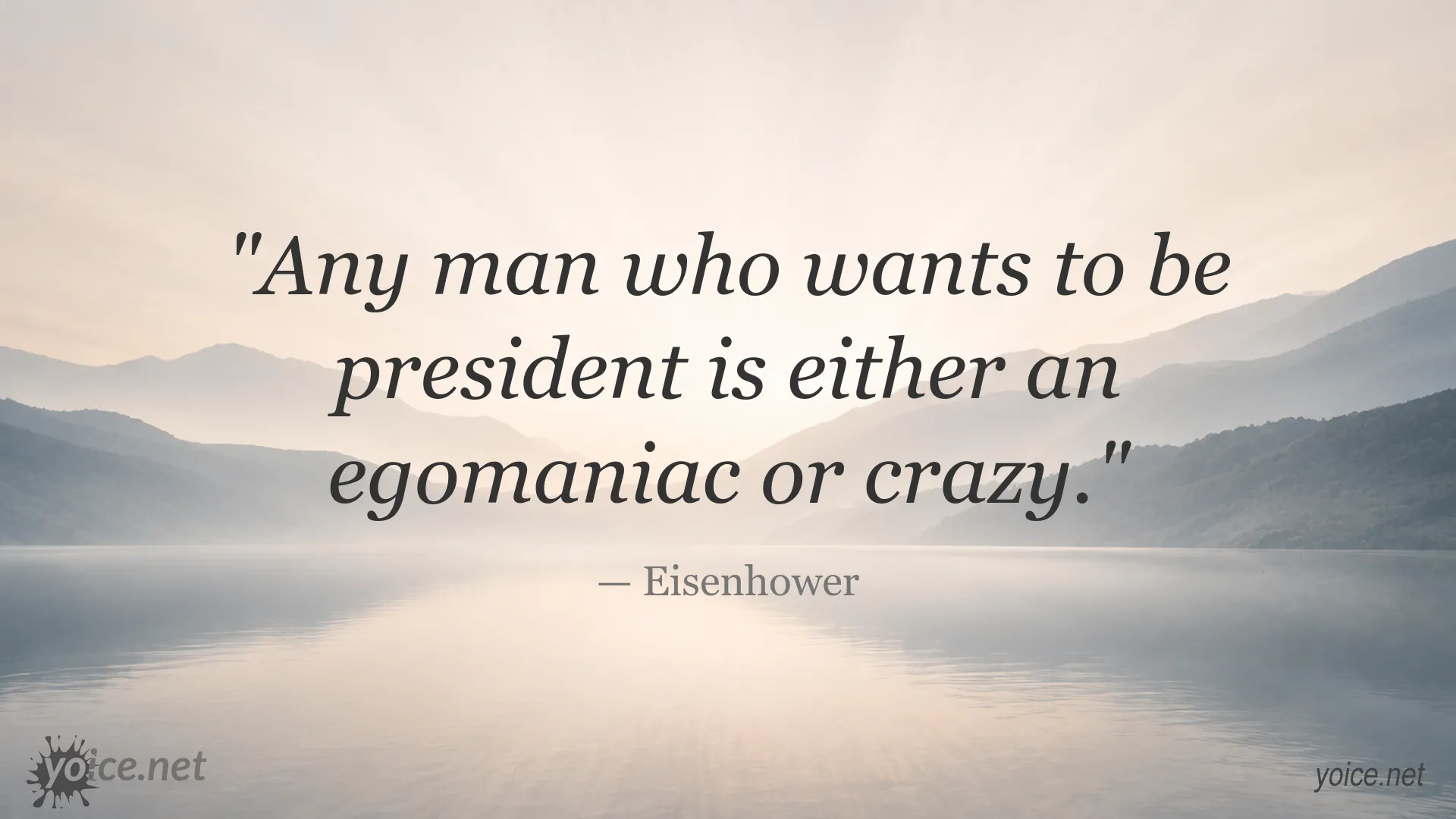 Eisenhower quote about presidential candidates