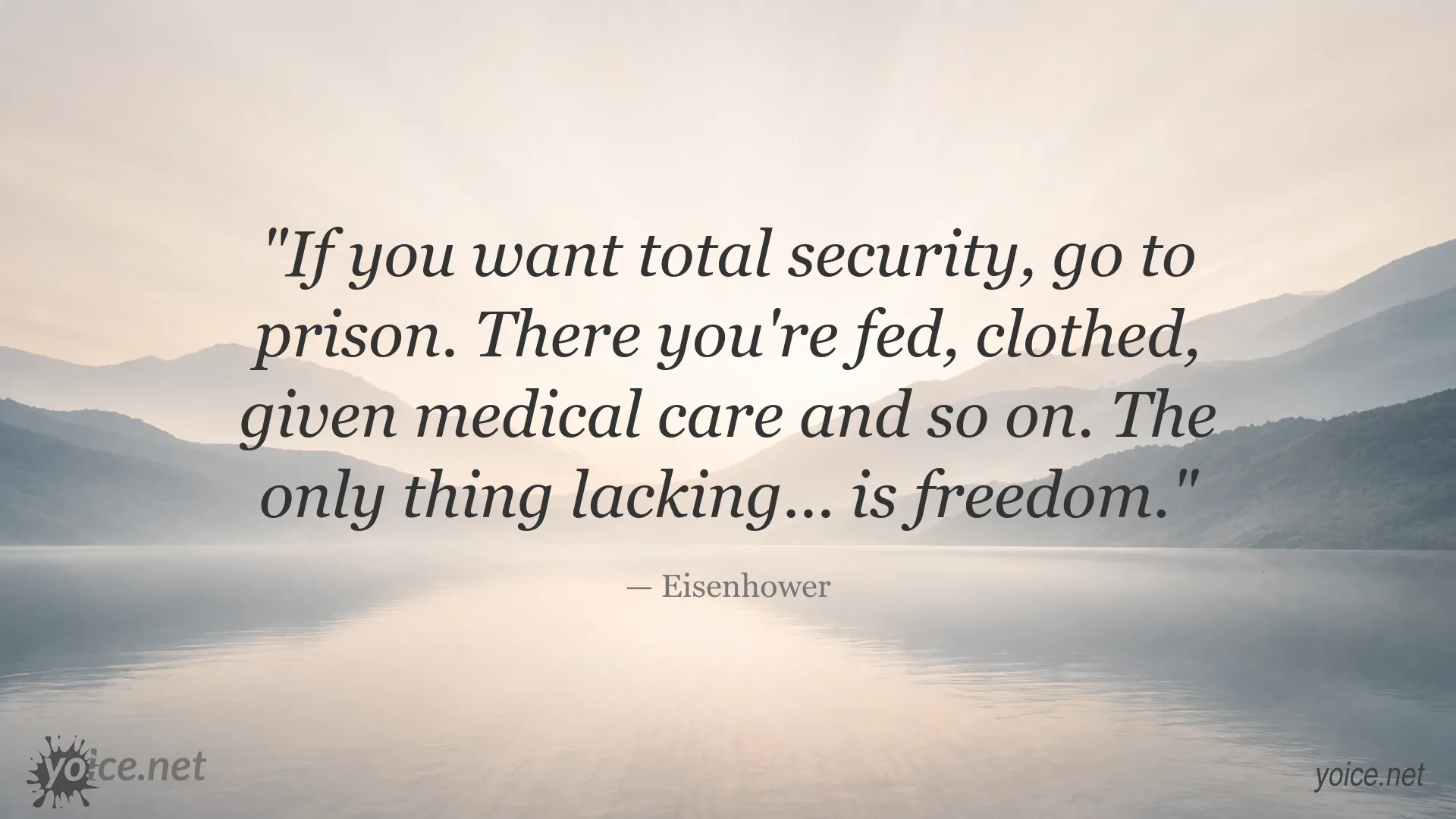 Eisenhower quote about the balance between security and freedom
