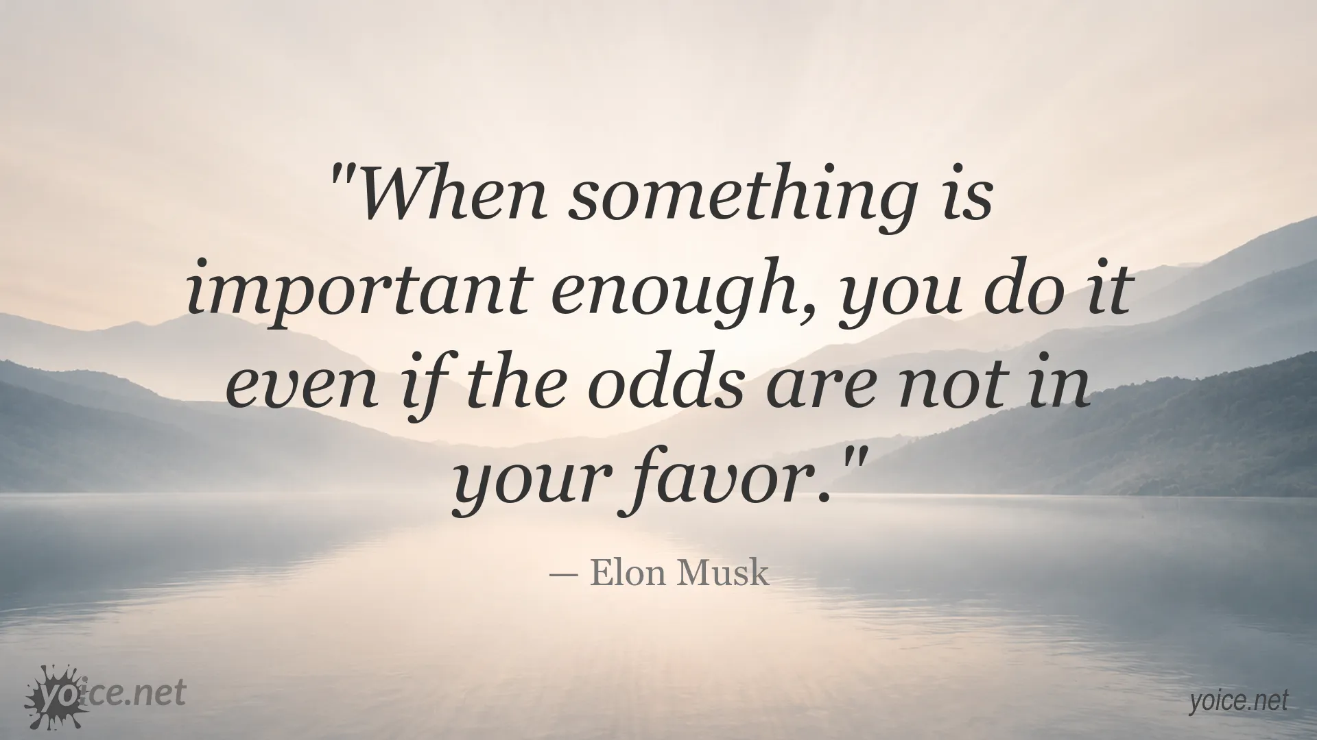 Inspirational quote image featuring Elon Musk on determination and overcoming the odds