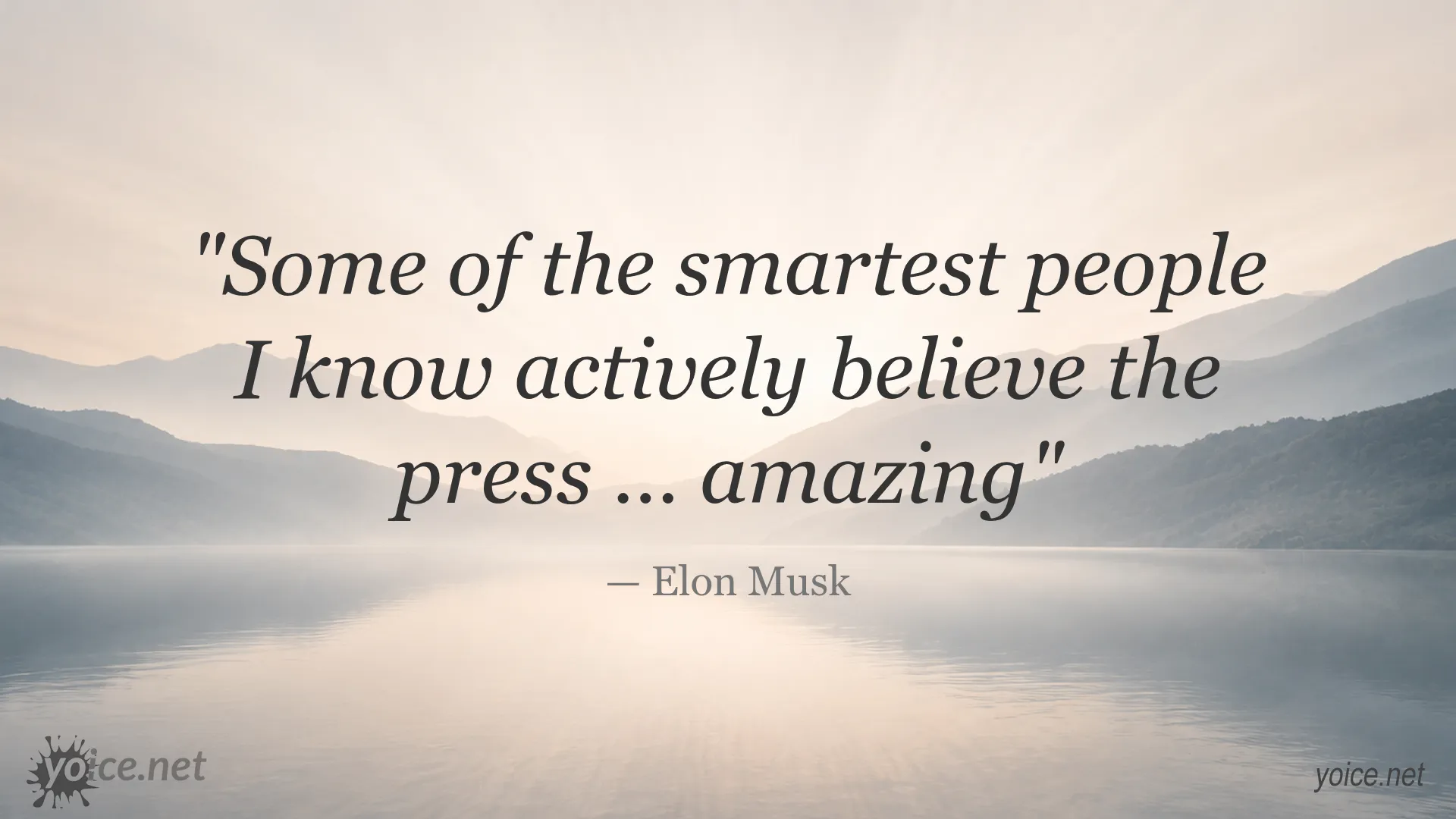 Elon Musk's quote about the press and smart people believing it