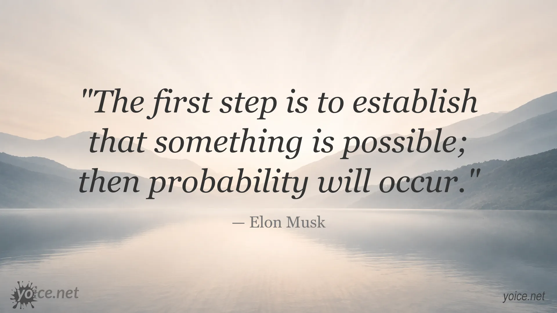 Inspirational Elon Musk quote about possibility and probability
