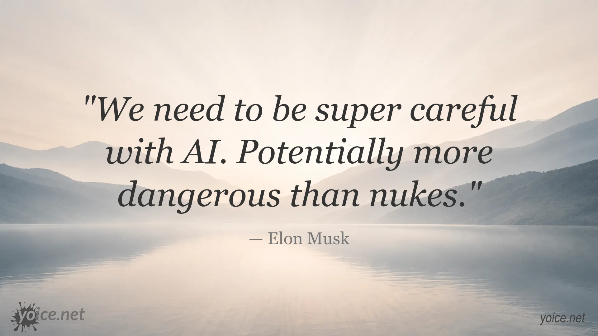 Quote image featuring Elon Musk's perspective on the dangers of artificial intelligence