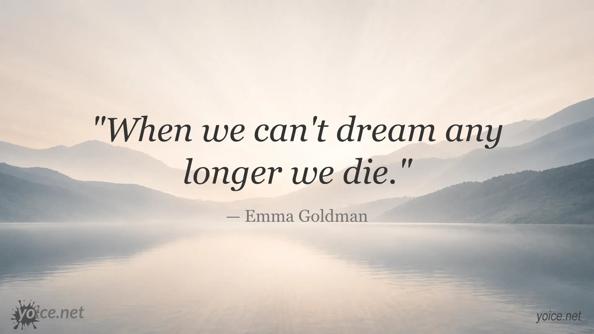 Emma Goldman quote image about dreams and life
