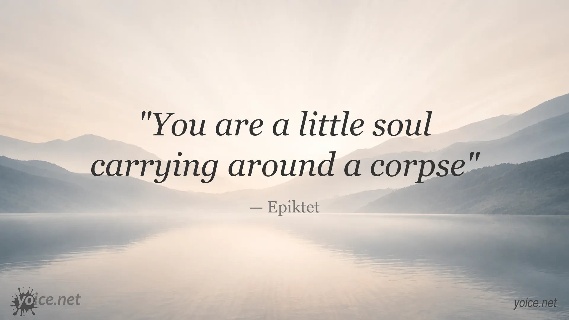 Epiktet quote image about the soul and the body