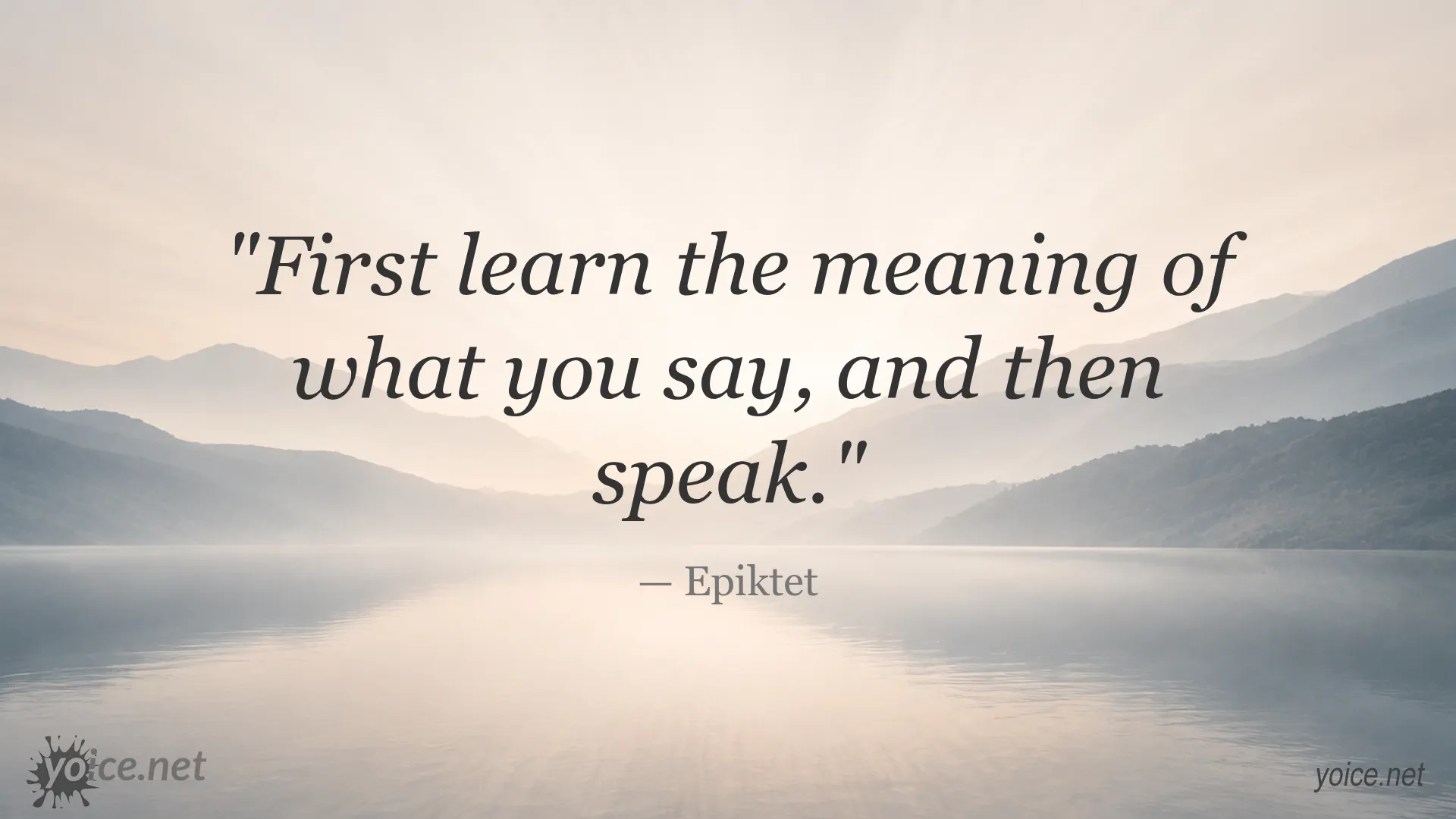Epiktet quote image about understanding the meaning of words before speaking