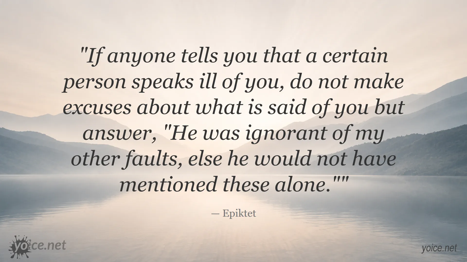 Epiktet quote image about criticism, self-reflection, and responding wisely