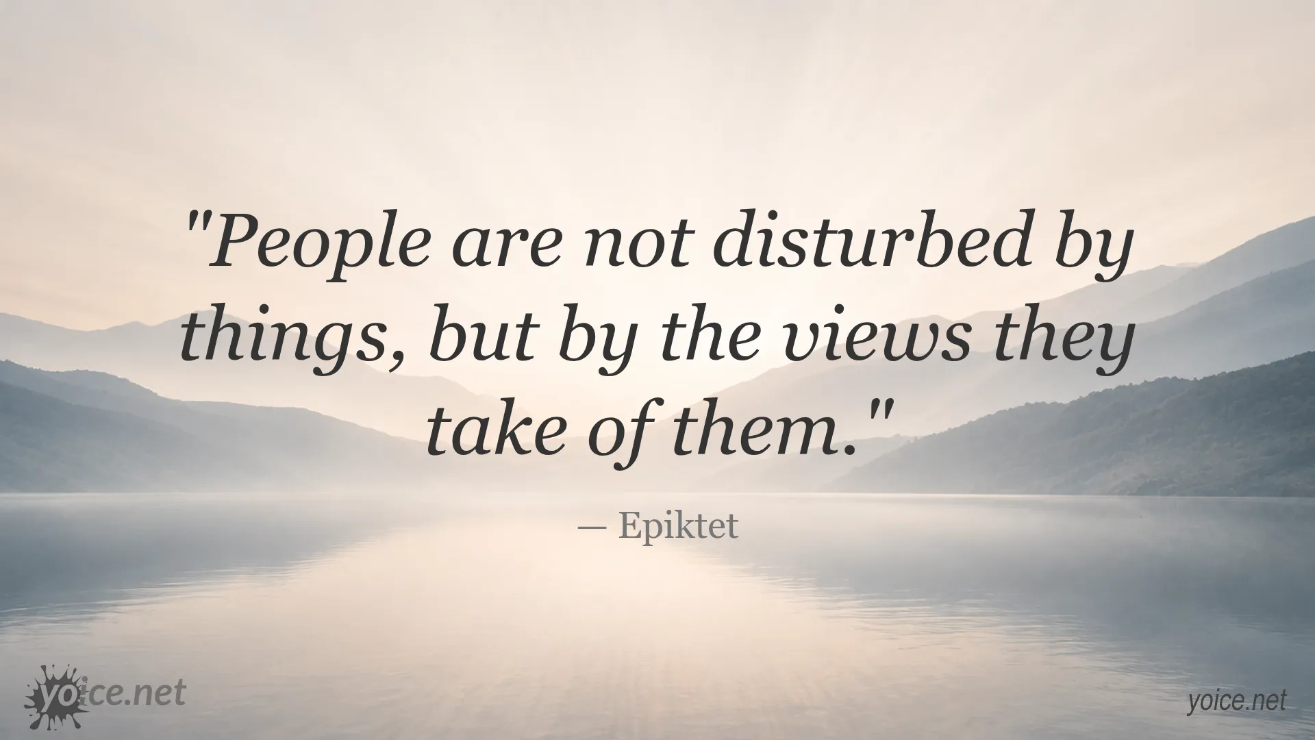 Inspirational Epiktet quote image about the power of perspective