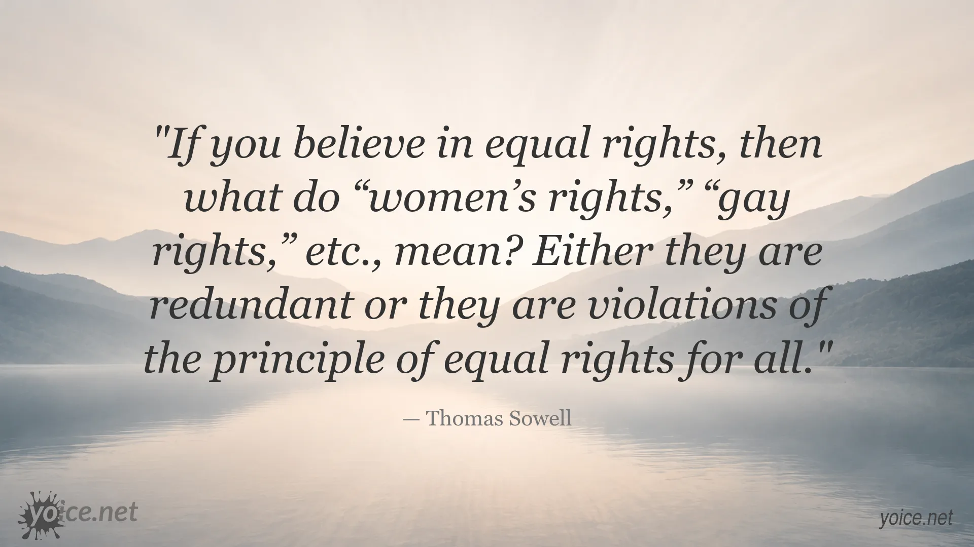 Thomas Sowell quote about equality and special rights
