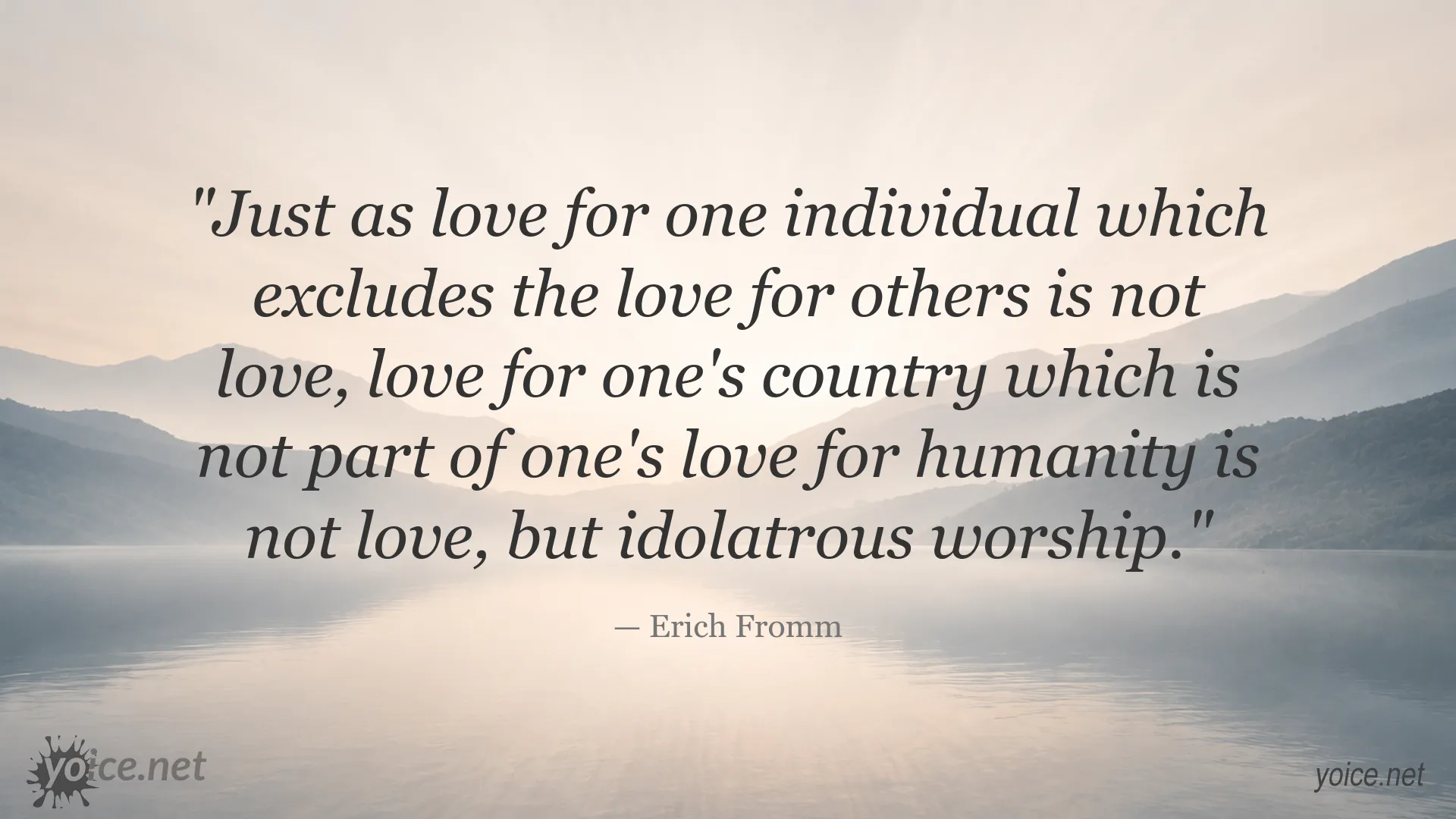 Erich Fromm quote about love, patriotism, and humanity