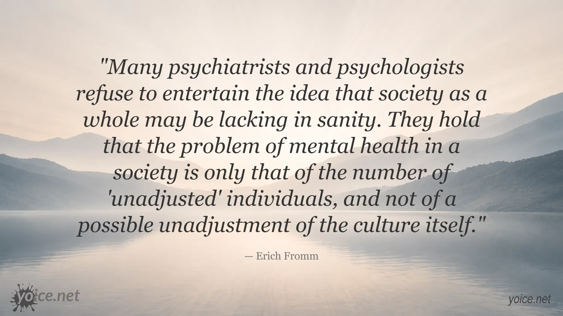 Erich Fromm quote about mental health and society